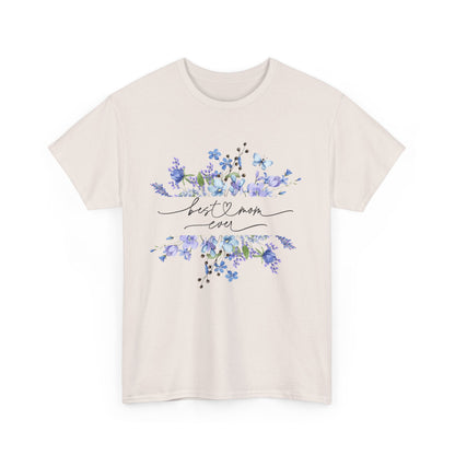 Blue floral Mama Colorful Unisex Heavy Cotton Tee