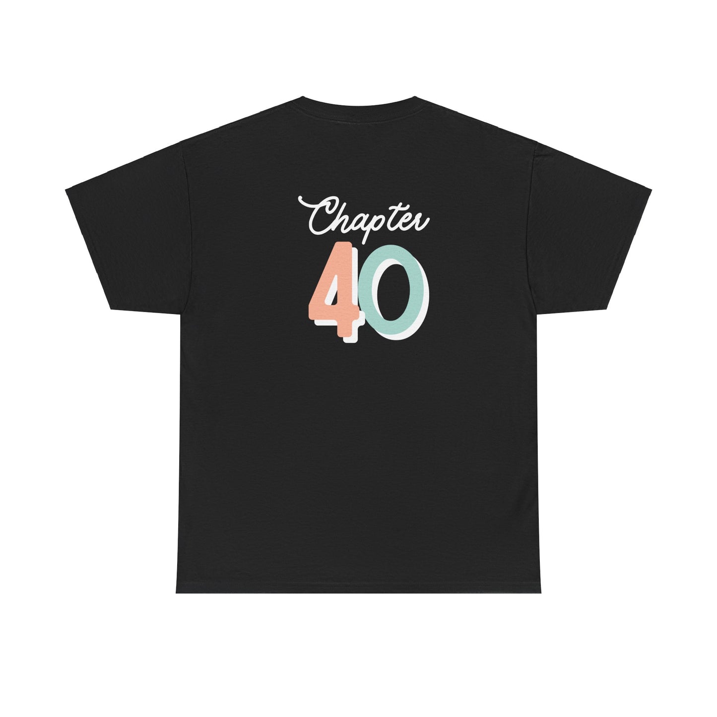 40th Birthday - White Shadow Black Heavy Cotton Tee