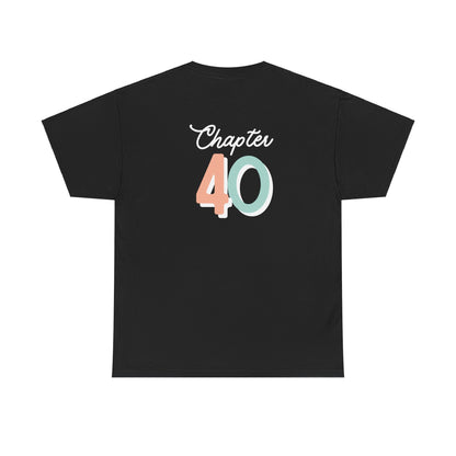 40th Birthday - White Shadow Black Heavy Cotton Tee