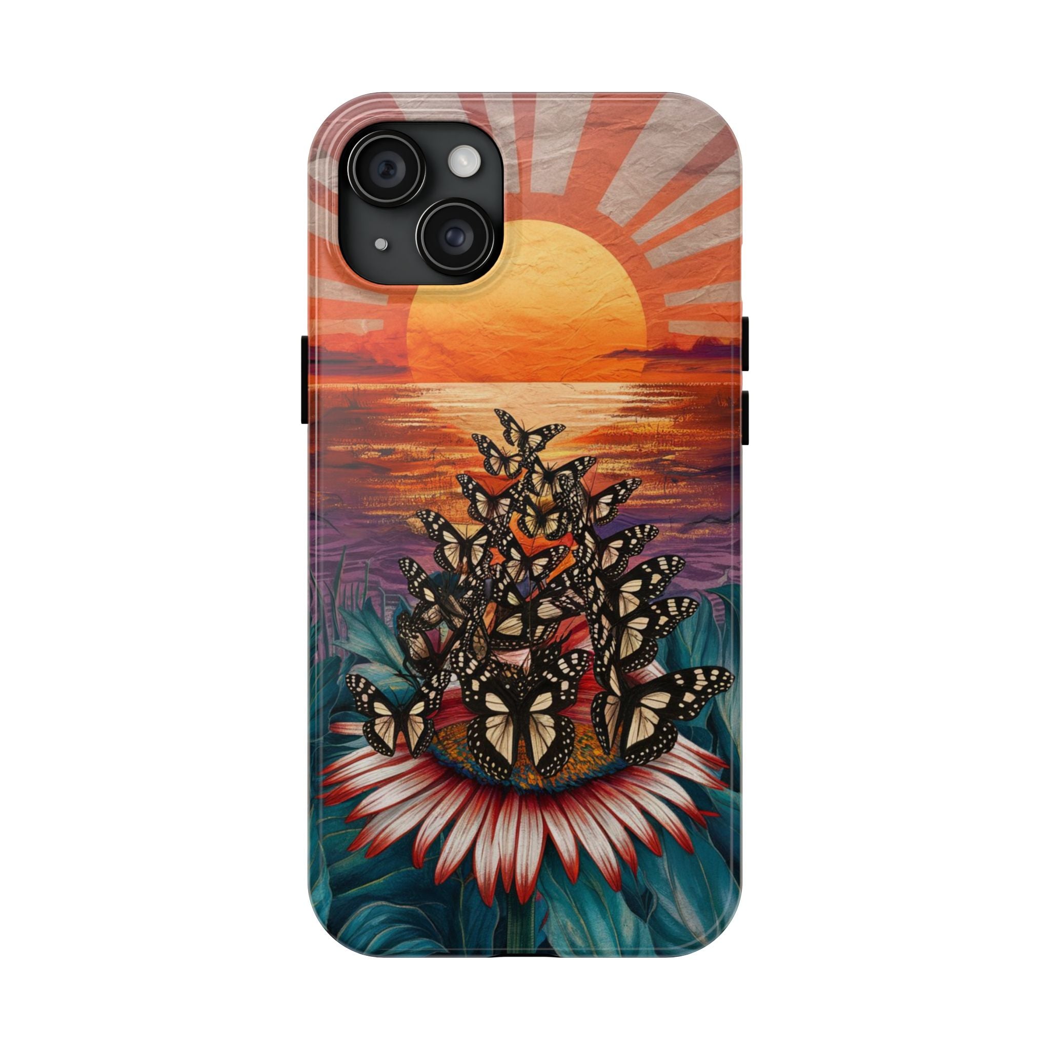 Sunset Butterflies - Tough Case for iPhone 14, 15, 16 - Spruced Roost
