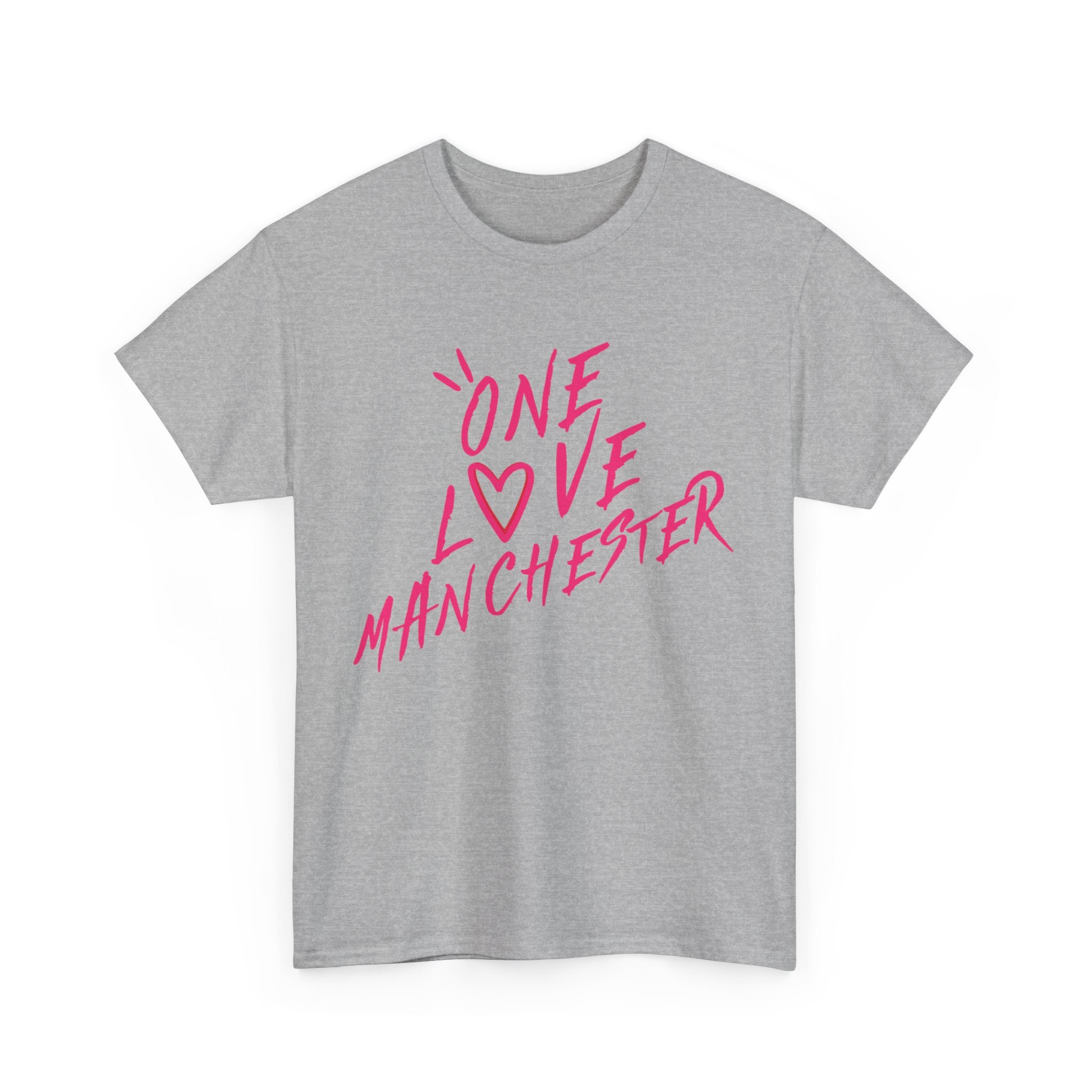 One Love Manchester Hot Pink - Unisex Heavy Cotton Tee - Spruced Roost
