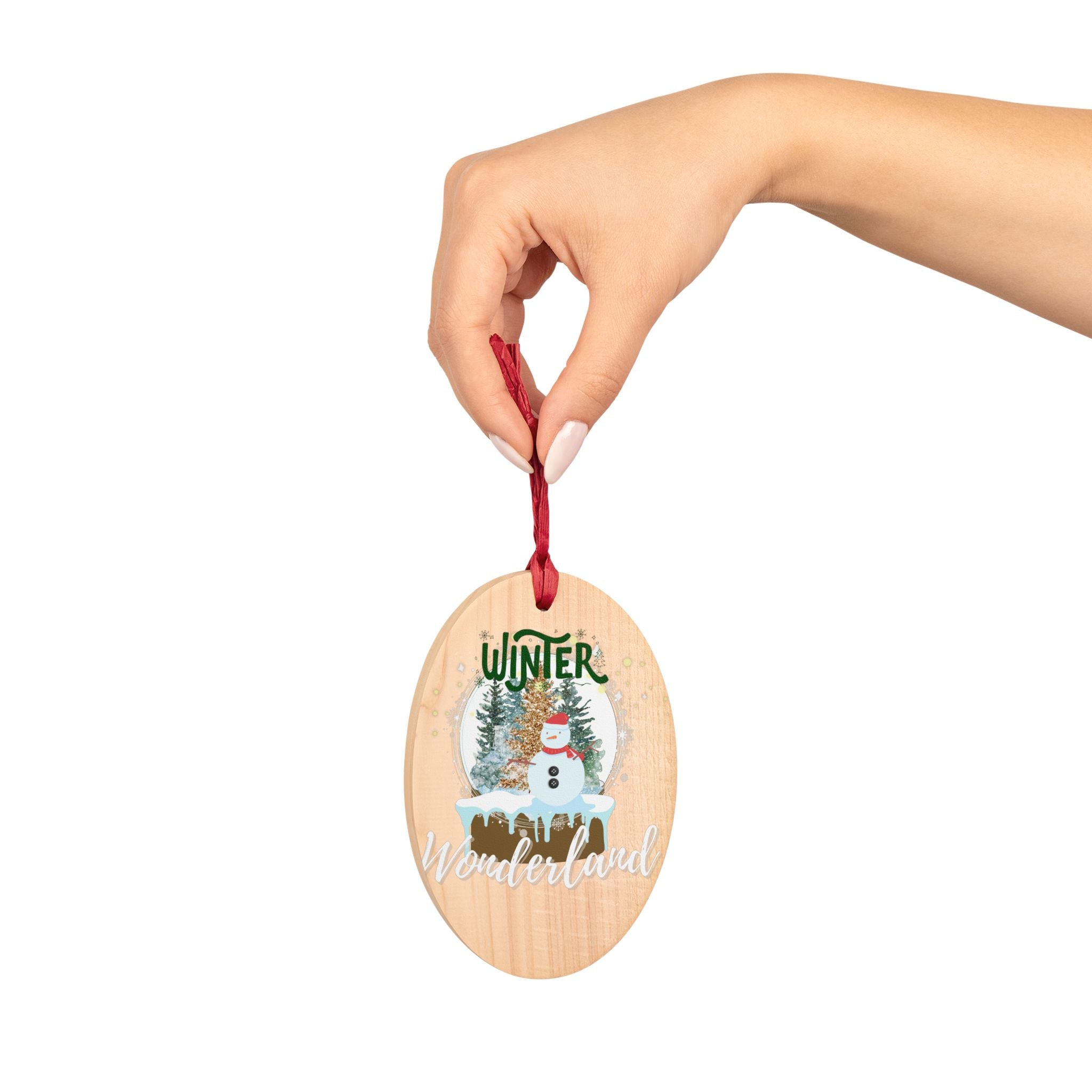 Winter Wonderland Oval Wooden Ornament