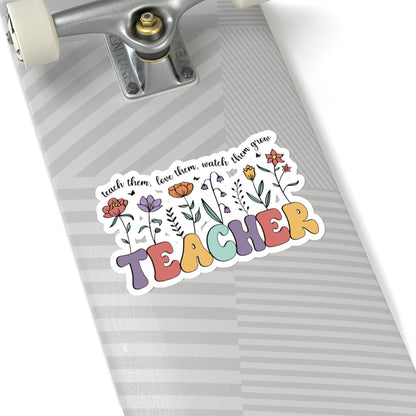 Teacher Flowers Students Kiss-Cut Stickers