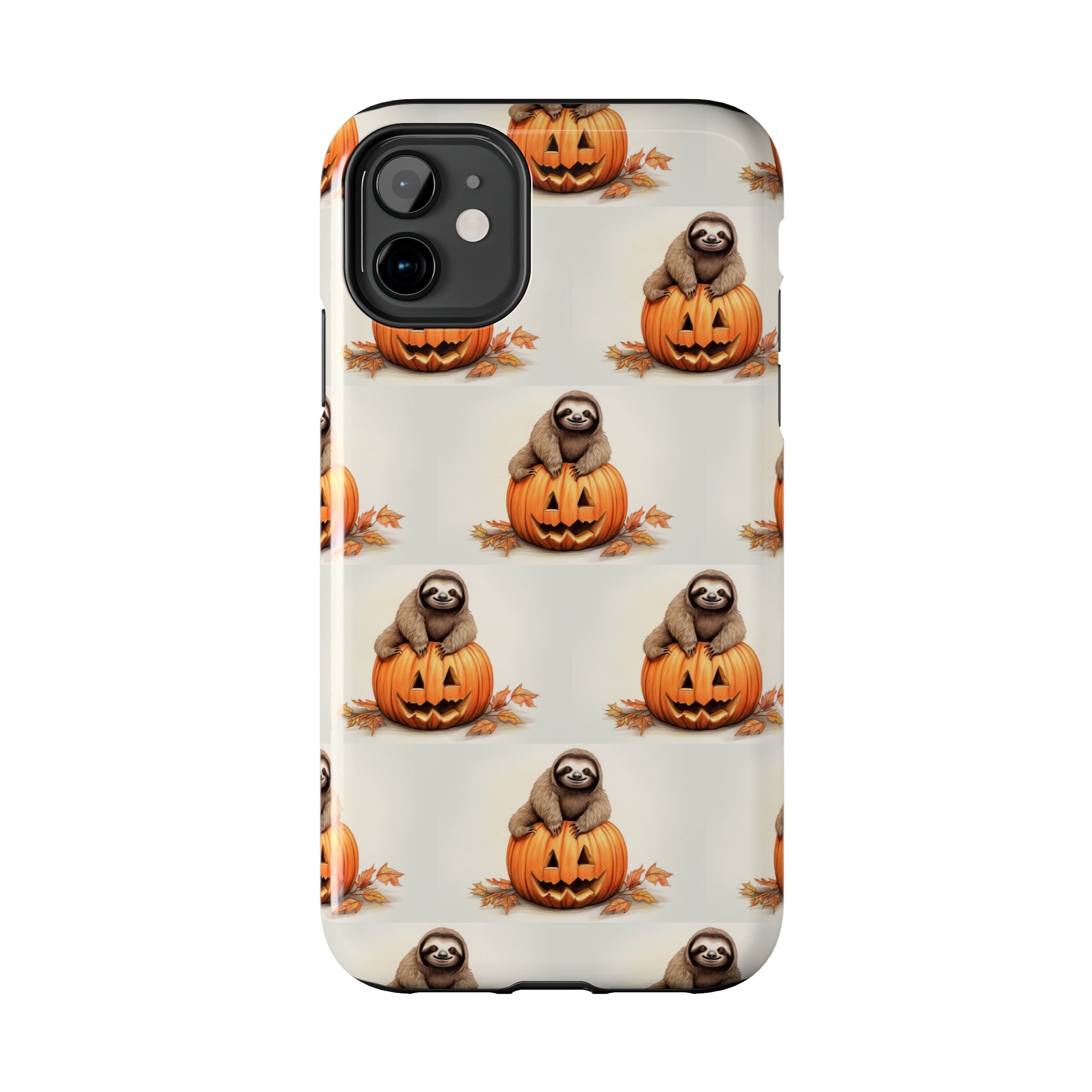 Happy Halloween Sloth on Pumpkin - Tough iPhone Cases -21 Sizes