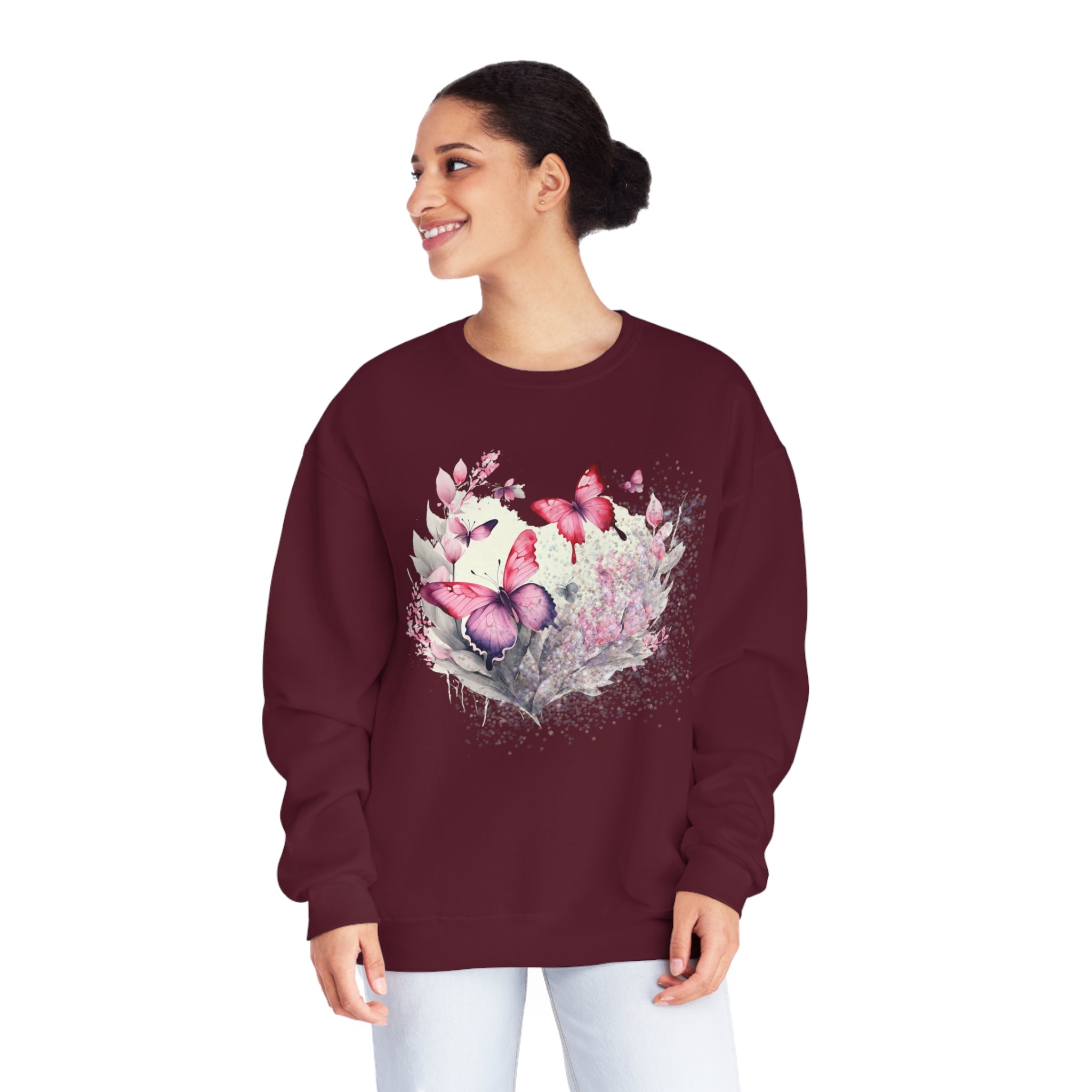 Two Butterflies Unisex NuBlend® Crewneck Sweatshirt - Spruced Roost