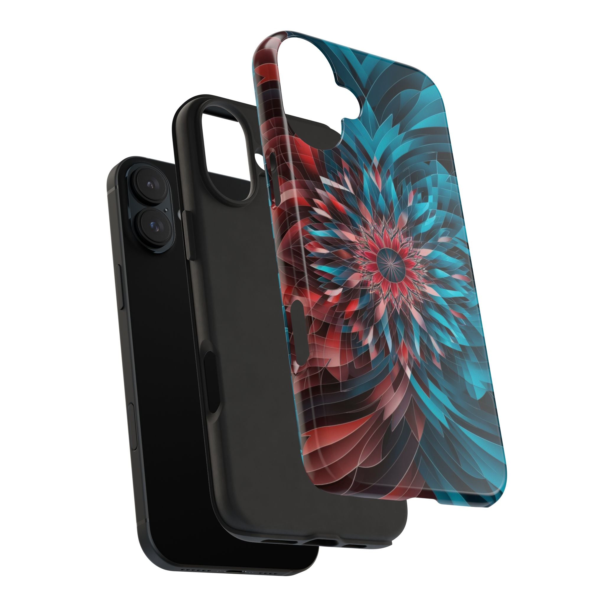 Mandala Maroon and Blue - Tough Case for iPhone 14, 15, 16 - Spruced Roost