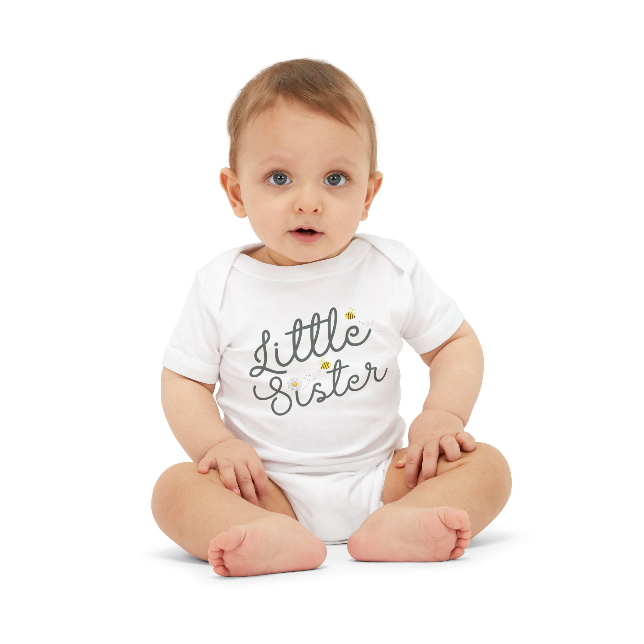 Bees Little Sister Baby Onesie | for New Siblings