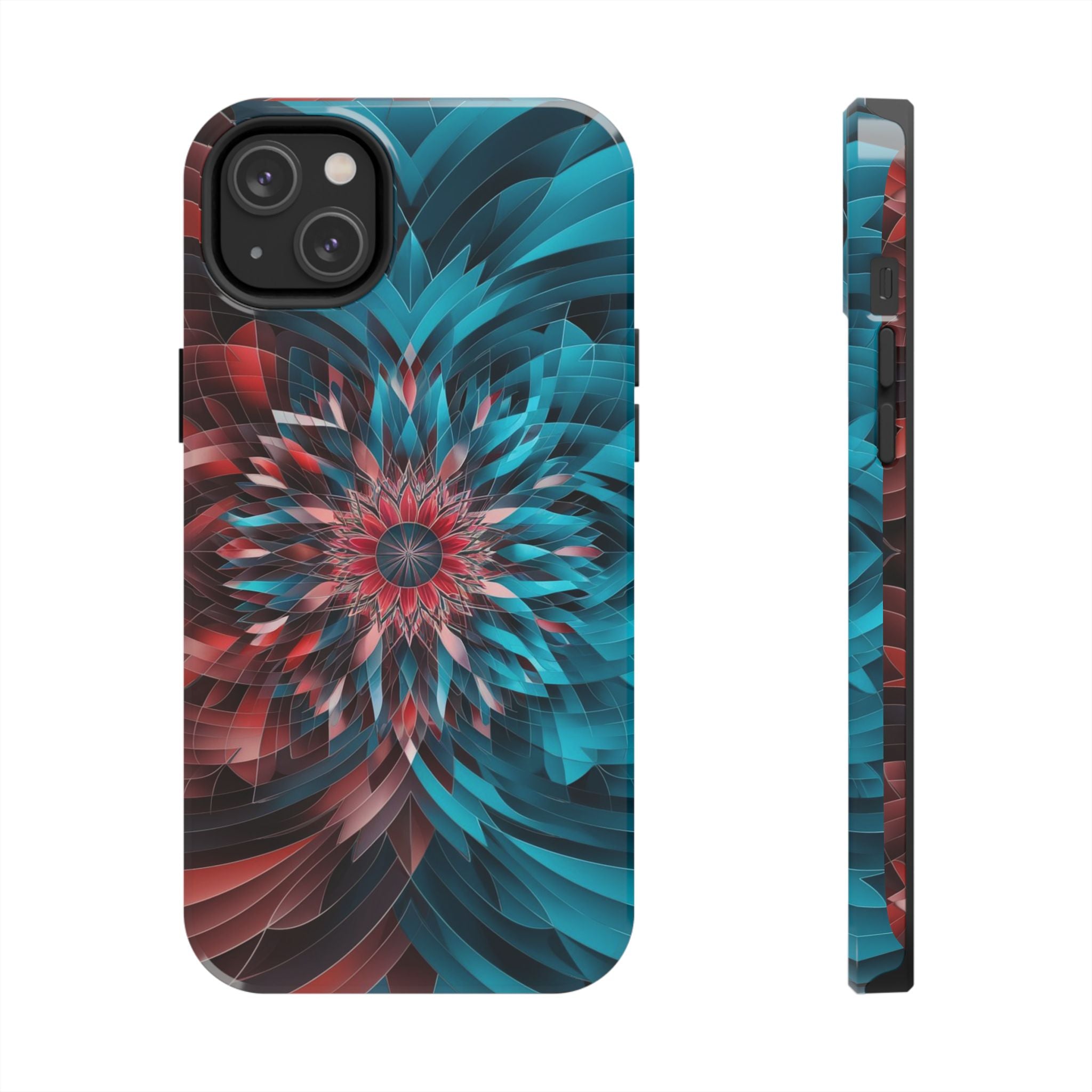 Mandala Maroon and Blue - Tough Case for iPhone 14, 15, 16 - Spruced Roost