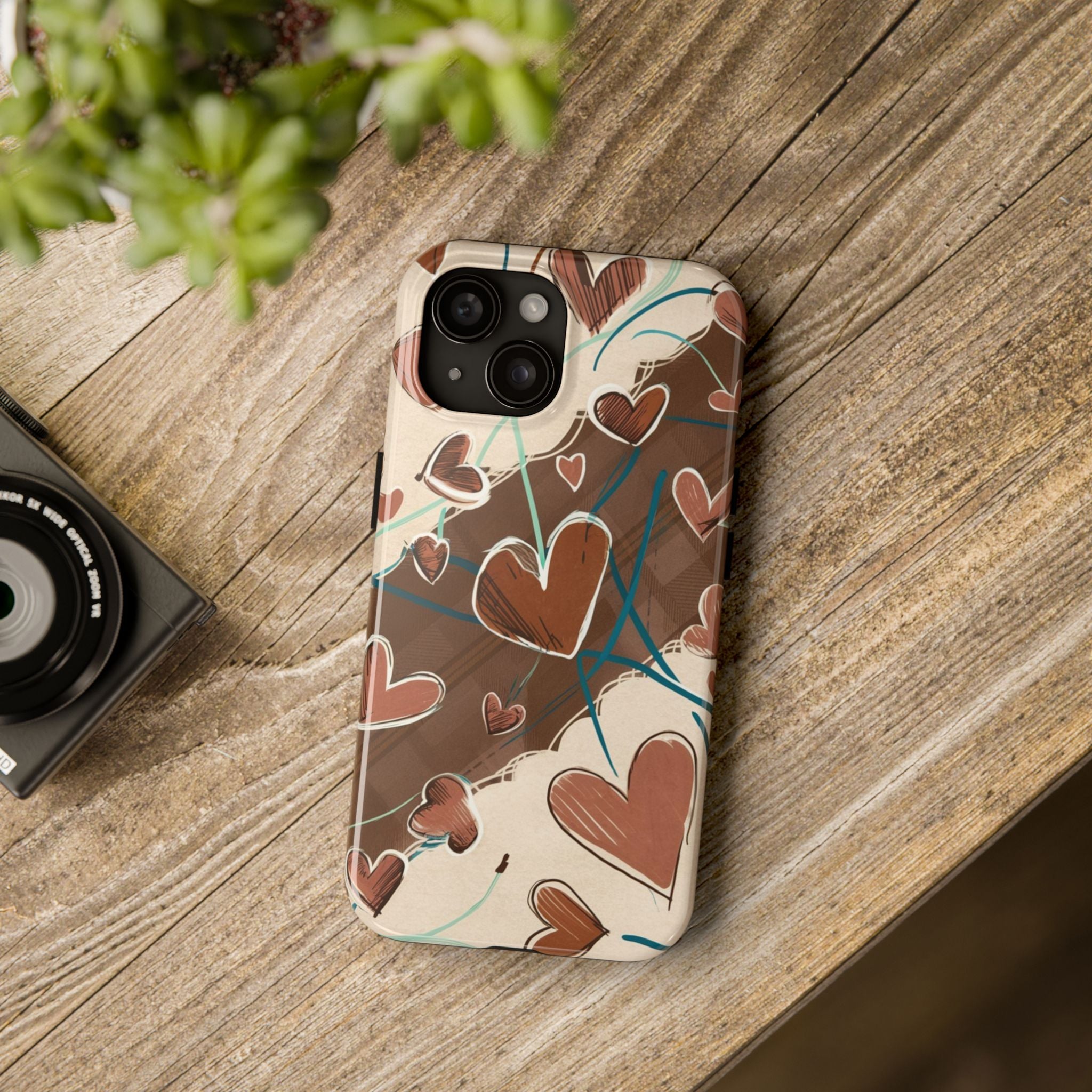 Hearts au Naturel - Tough Case for iPhone 14, 15, 16 - Spruced Roost