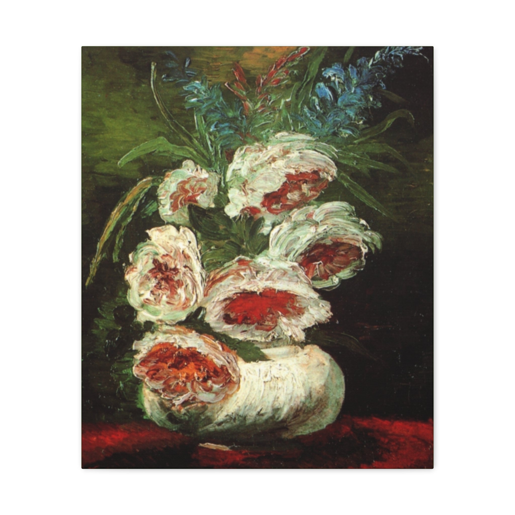 Vase with Peonies - Vincent van Gogh - Canvas Gallery Wraps - Spruced Roost