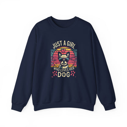 Just a girl who loves her Dog - Unisex Heavy Blend™ Crewneck Sweatshirt