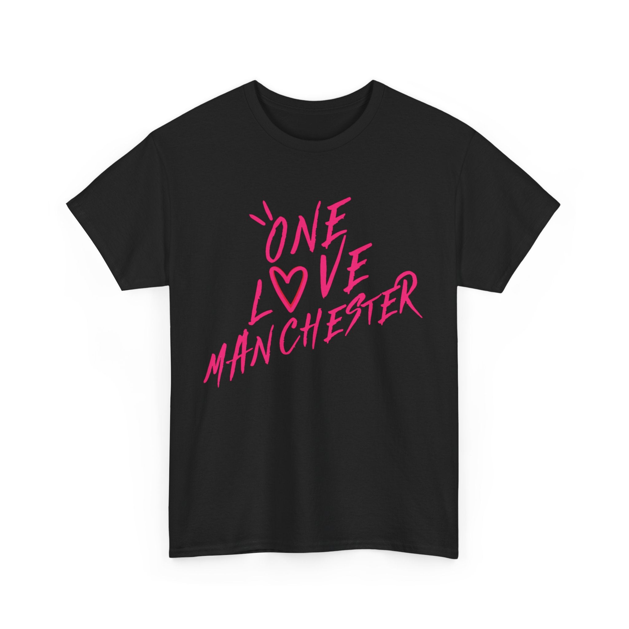 One Love Manchester Hot Pink - Unisex Heavy Cotton Tee - Spruced Roost