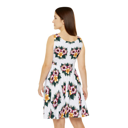 Polynesian Plumeria & Hibiscus - Women's Skater Tank Dress (AOP)