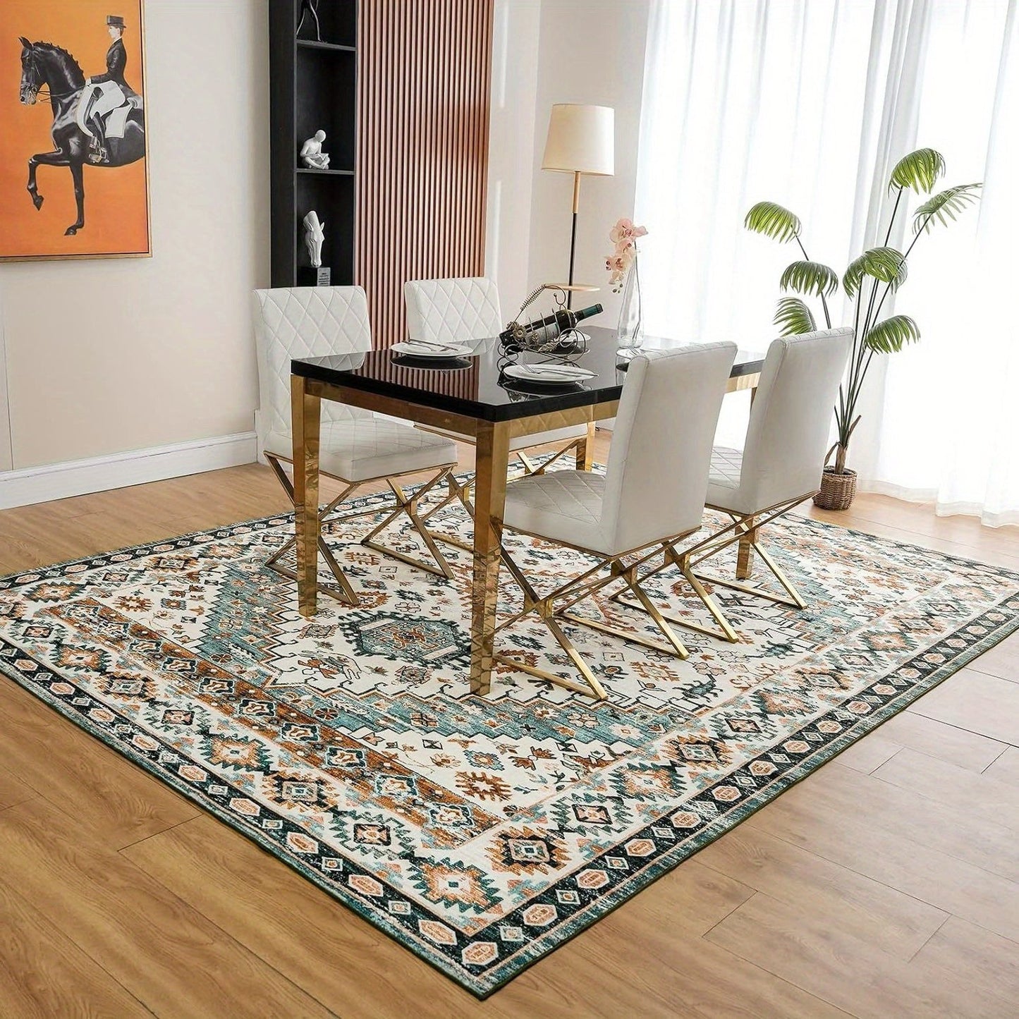Saigewood Grove - 5 Sizes - Machine Washable, Low-Pile, Vintage Boho Non-Slip Rug