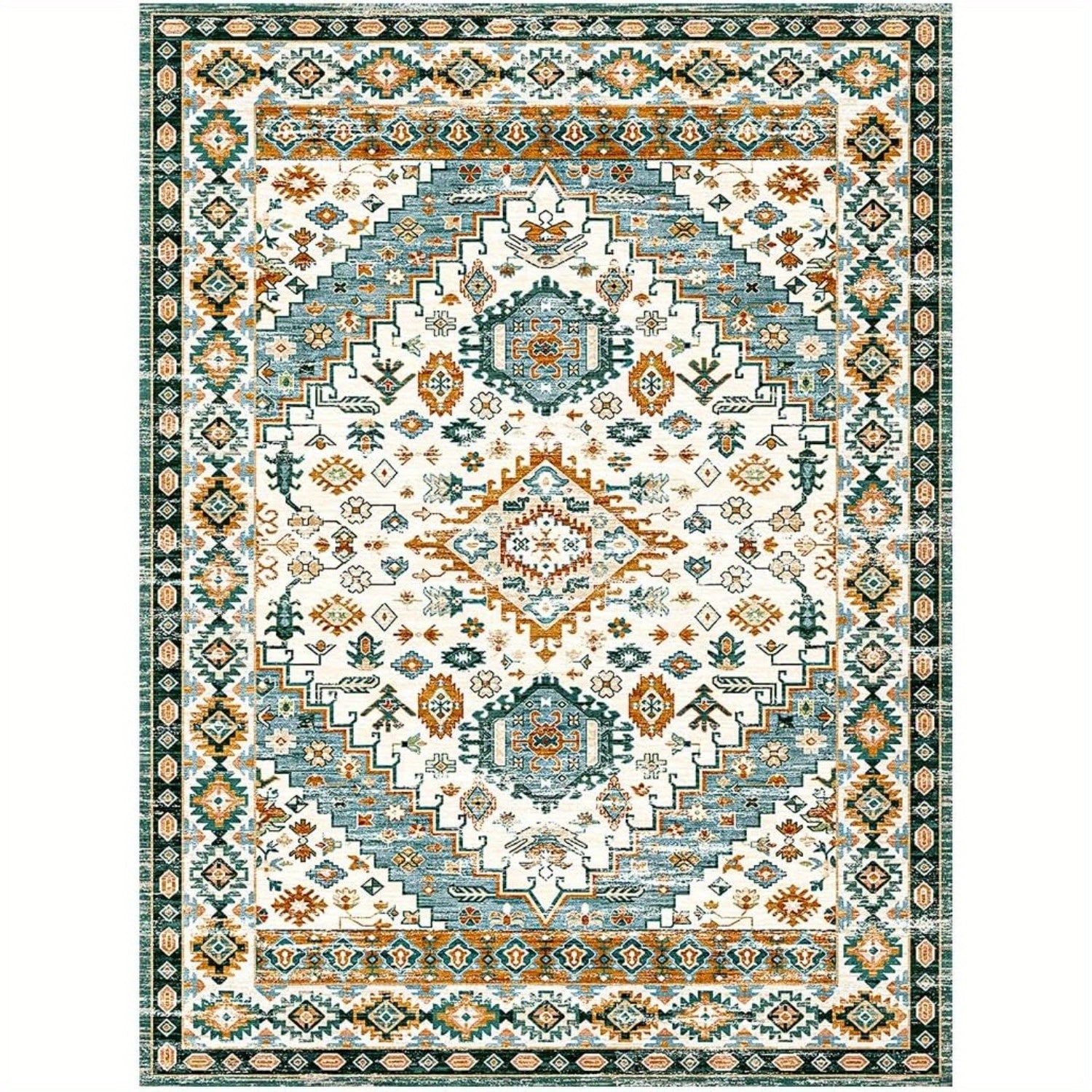 Saigewood Grove - 5 Sizes - Machine Washable, Low-Pile, Vintage Boho Non-Slip Rug