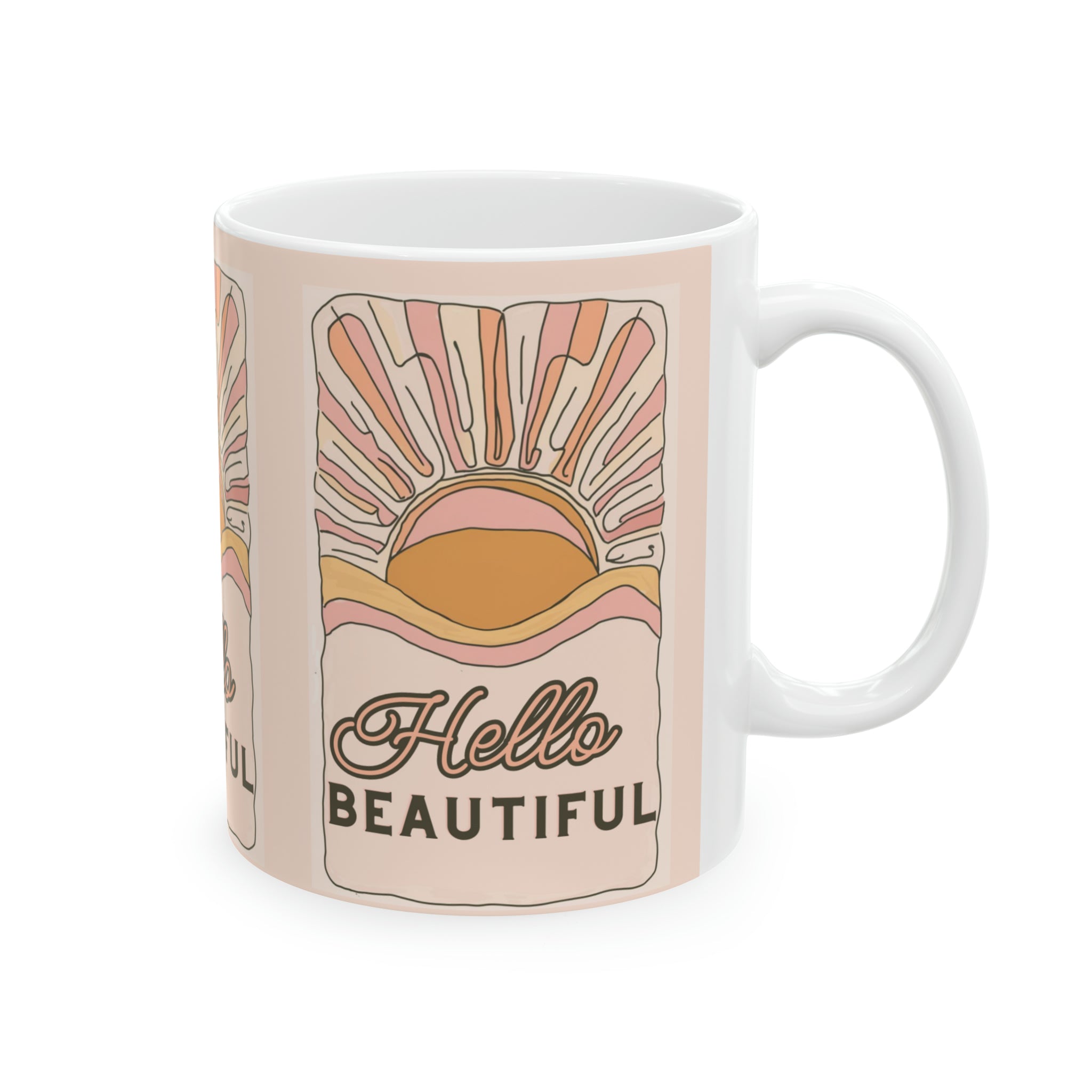Hello Beautiful - Ceramic Mug, 11oz