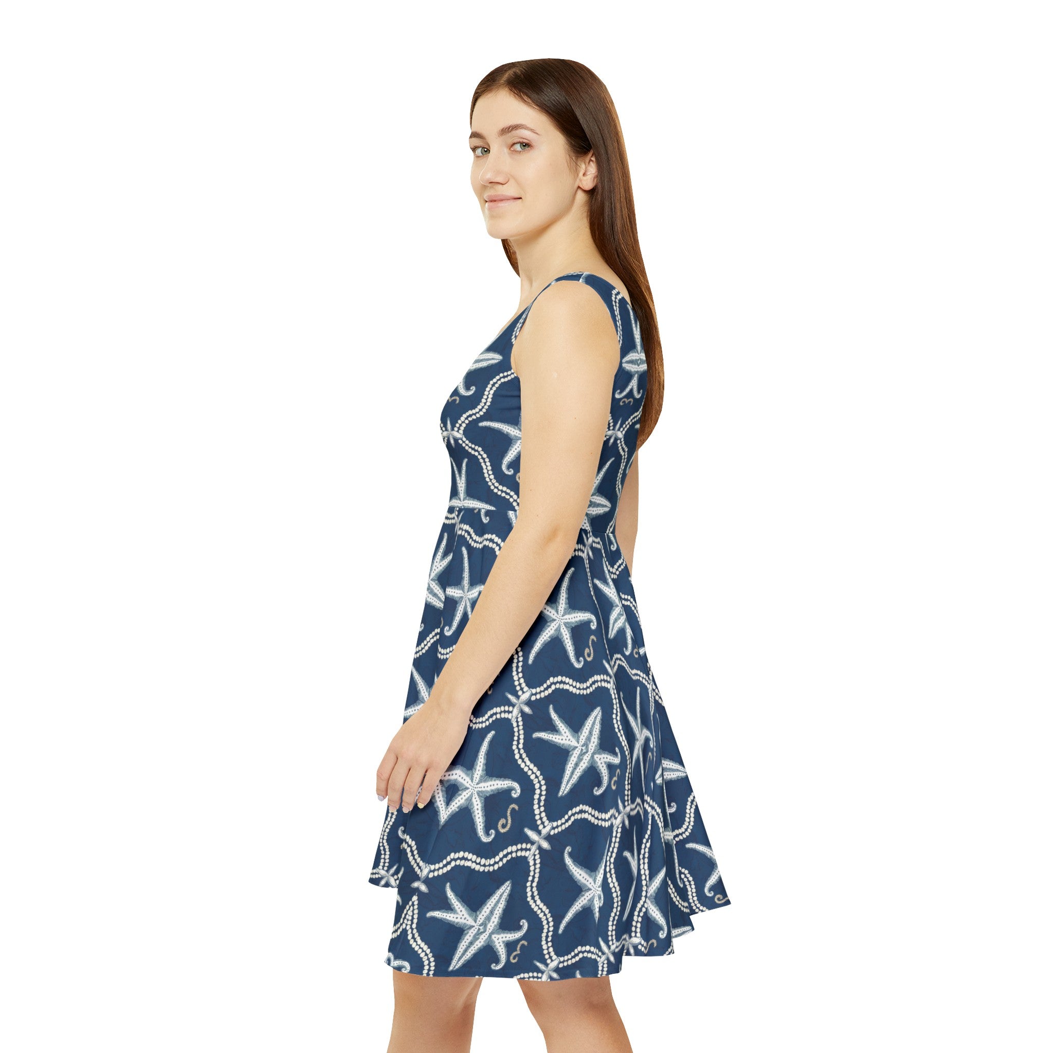 Nautical Starfish - Women's Skater Tank Dress (AOP)