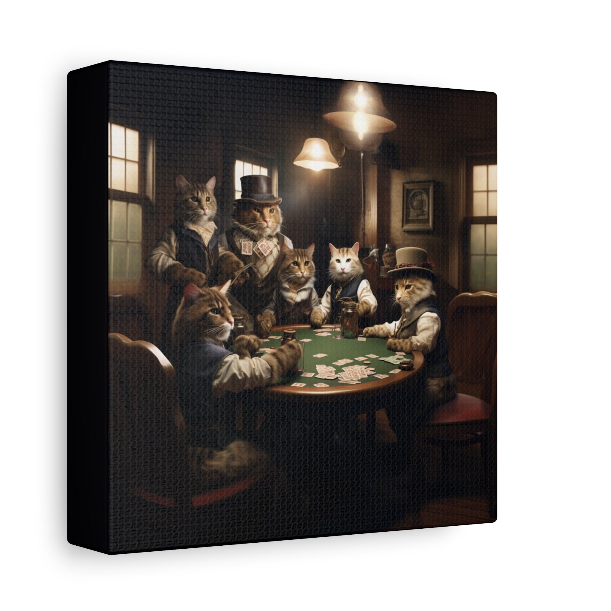 Cat Poker Night Matte Canvas - Whimsical Art for Animal Lovers