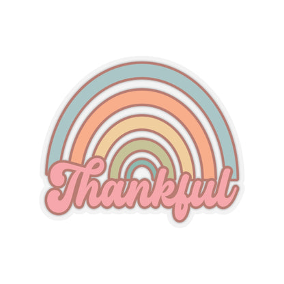 Thankful Rainbow Thanksgiving Kiss-Cut Stickers