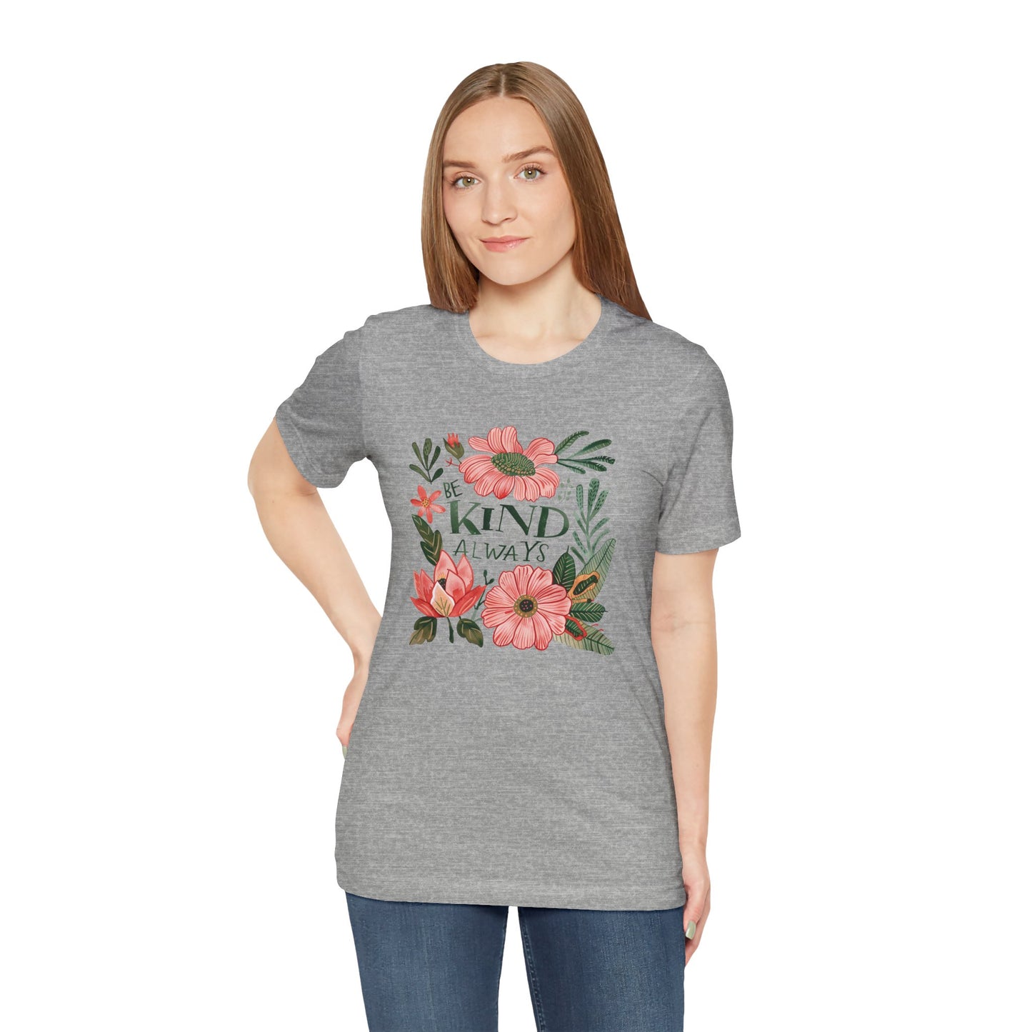 "Be Kind" -  Floral Unisex Short Sleeve Tee