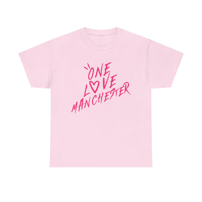 One Love Manchester Hot Pink - Unisex Heavy Cotton Tee