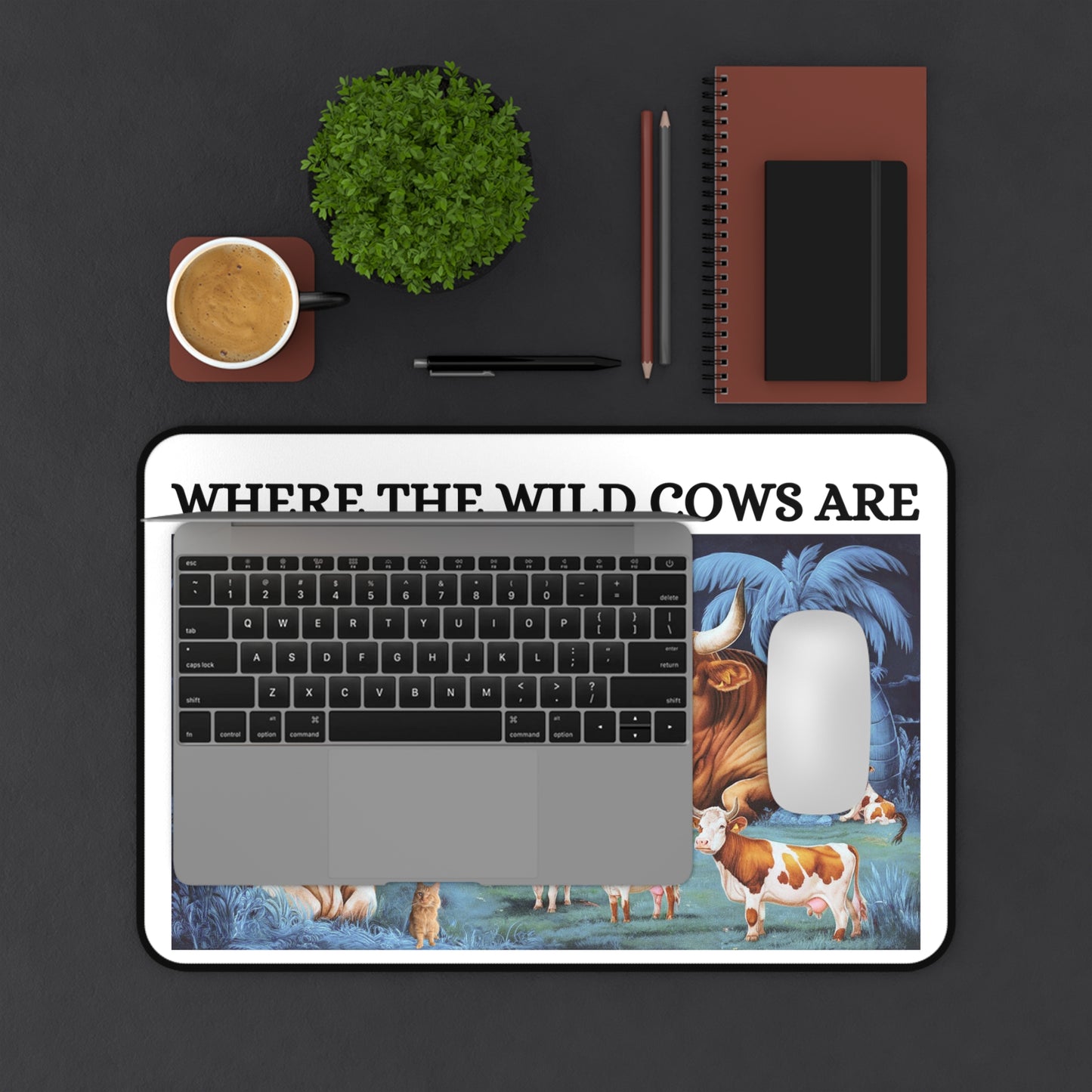 WHERE THE WILD COWS ARE Desk Mat