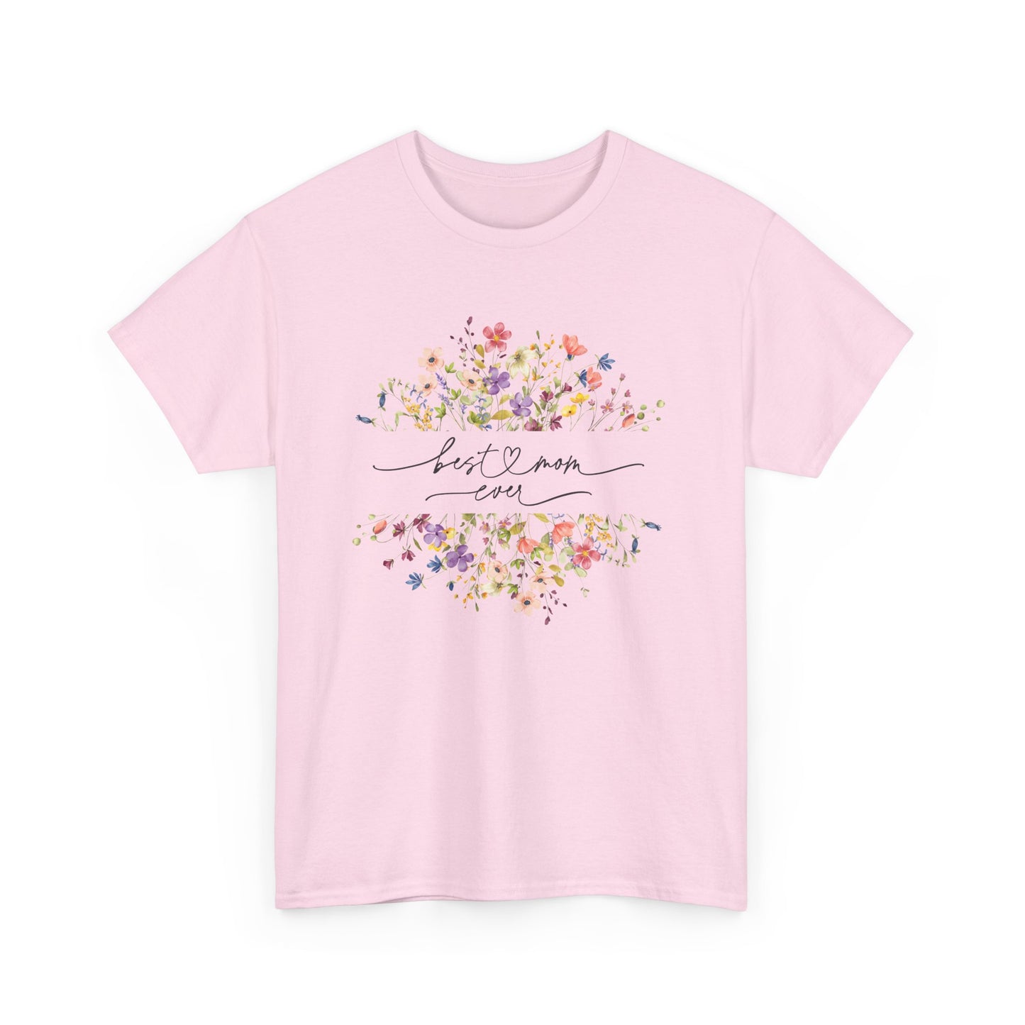 Best Mom Floral Unisex Heavy Cotton Tee