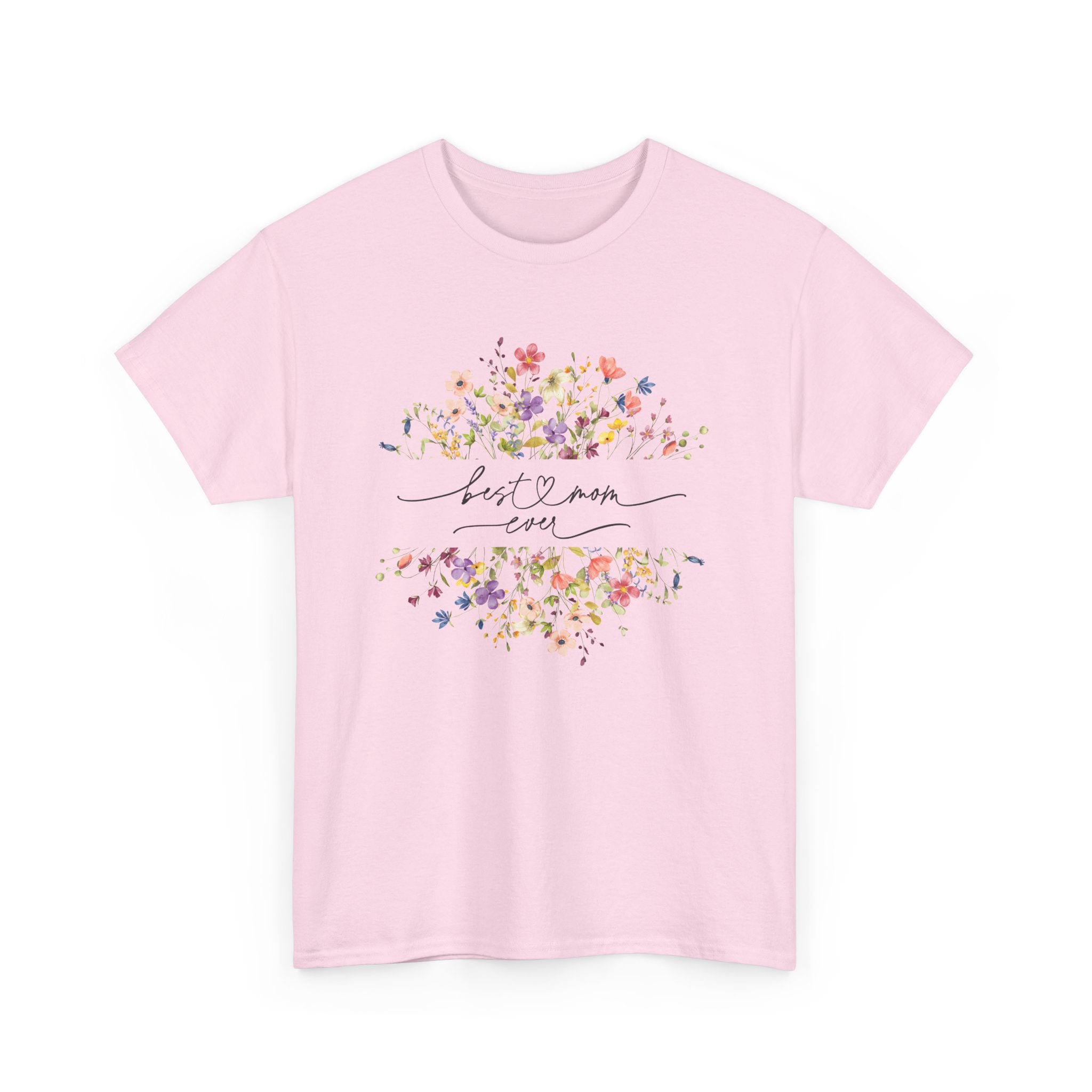 Best Mom Floral Unisex Heavy Cotton Tee - Spruced Roost