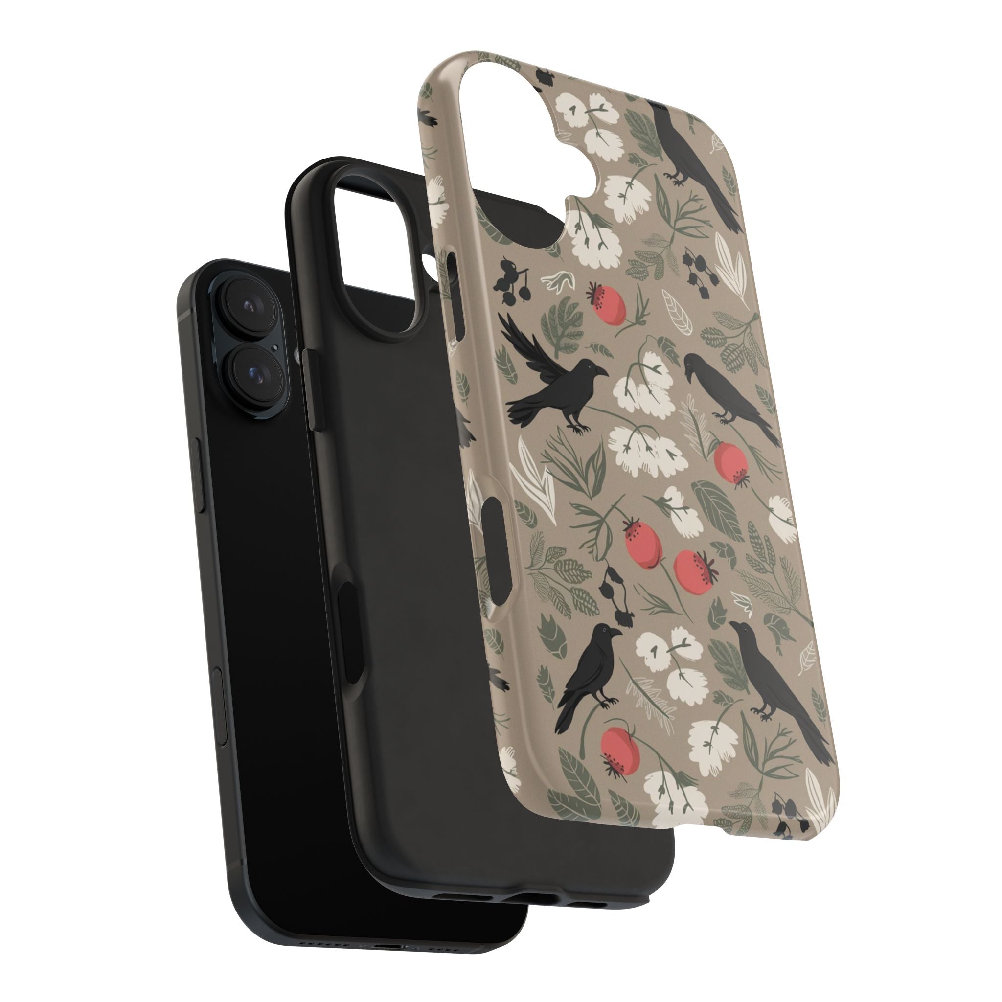 Black Crows Berries - Tough Case for iPhone 14, 15, 16