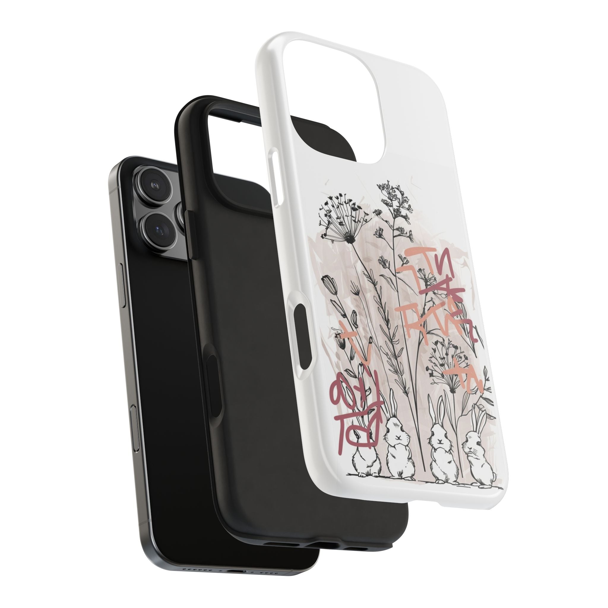 Grafitti Barden Bunnies - Tough Case for iPhone 14, 15, 16 - Spruced Roost