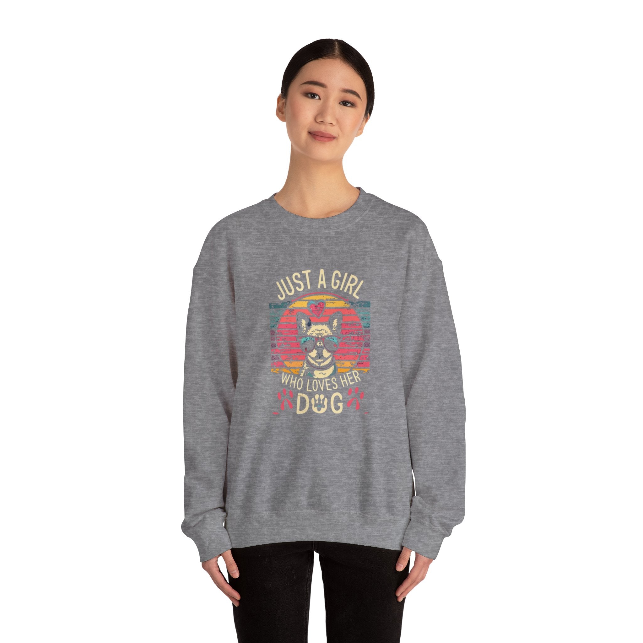 Just a girl who loves her Dog - Unisex Heavy Blend™ Crewneck Sweatshirt