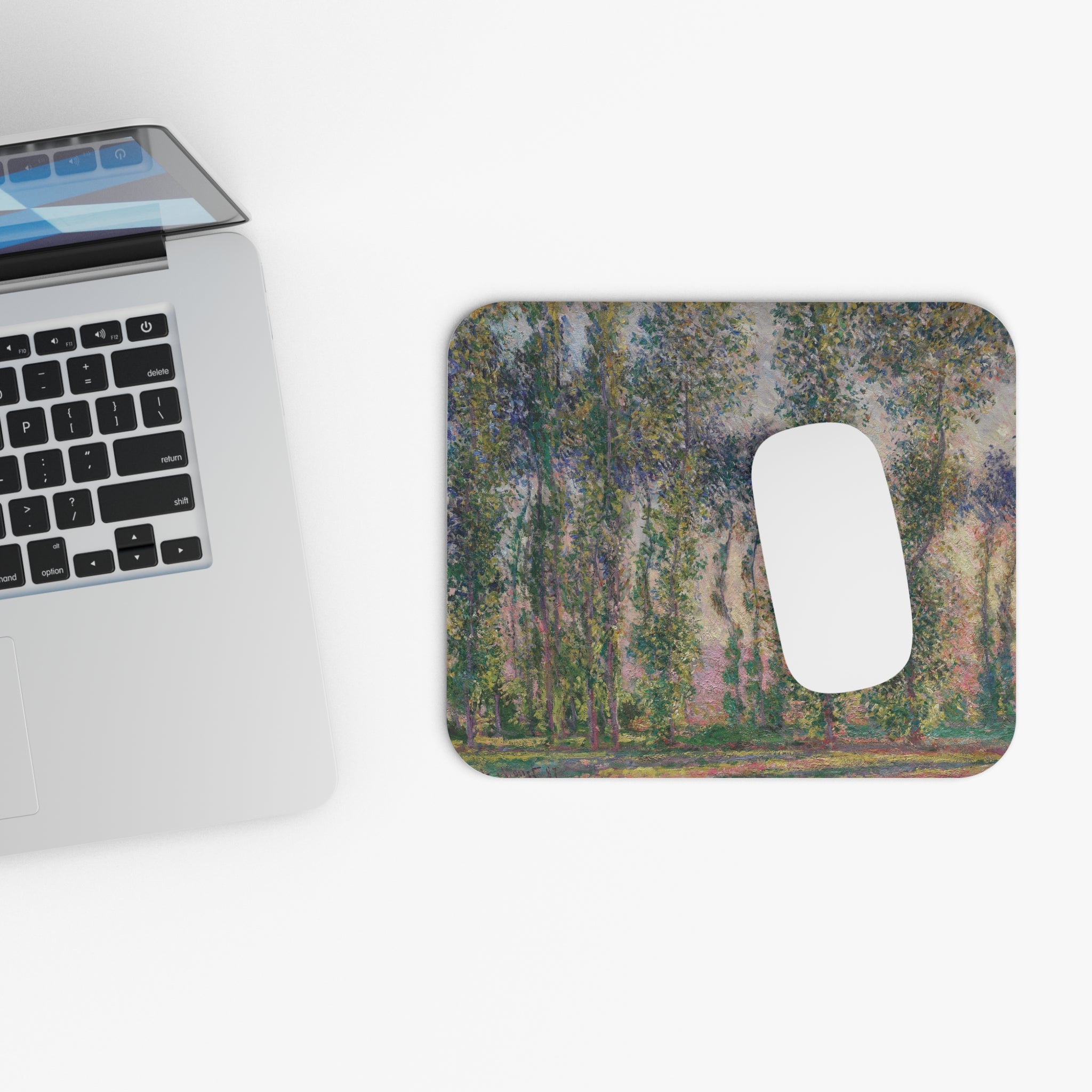 Poplars at Giverny 1887 - Claude Monet - Mouse pad  (Rectangle) - Spruced Roost
