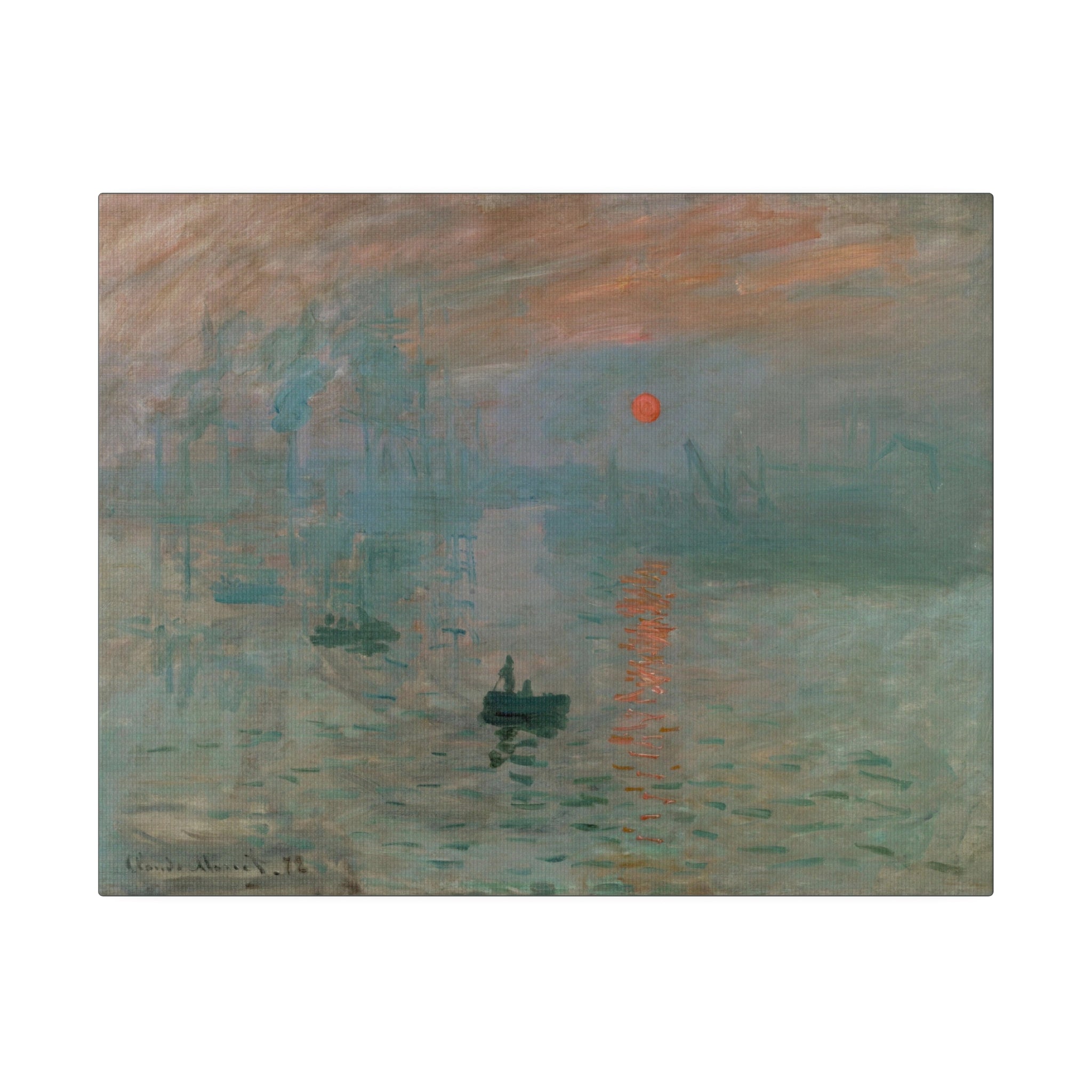 Impression Sunrise - Claude Monet - Matte Canvas, Stretched, 0.75" - Spruced Roost