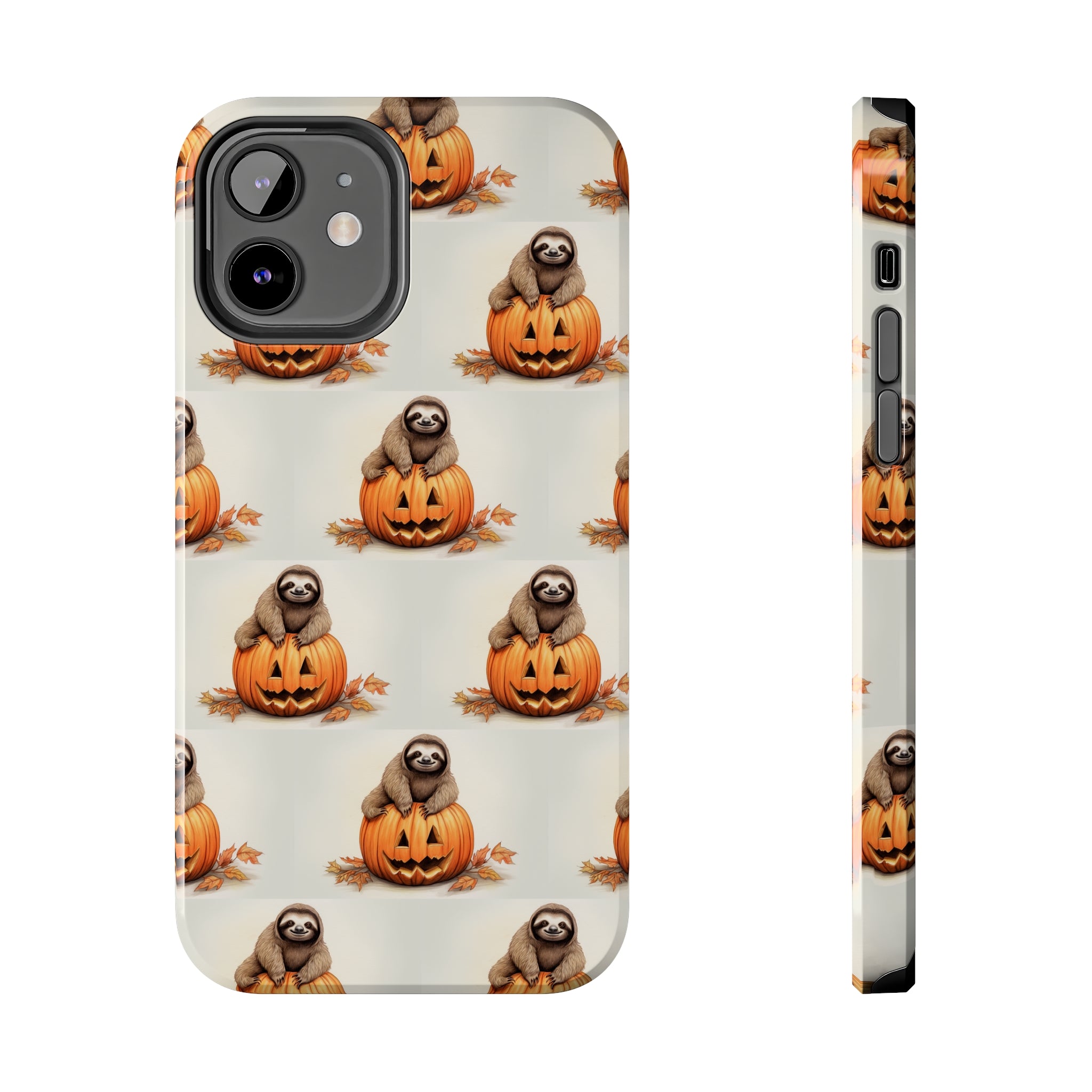 Happy Halloween Sloth on Pumpkin - Tough iPhone Cases -21 Sizes