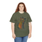 Camo Shy Kitty -Unisex Heavy Cotton Tee