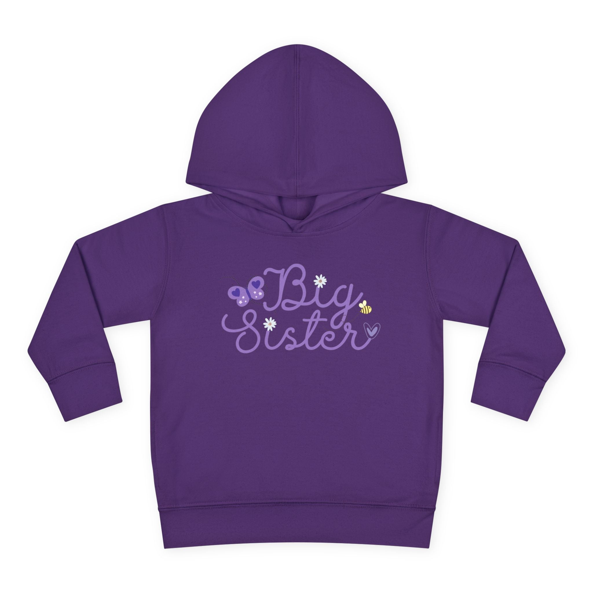 Butterfly Big Sister - Toddler Pullover Fleece Hoodie - 2T, 4T, 6T