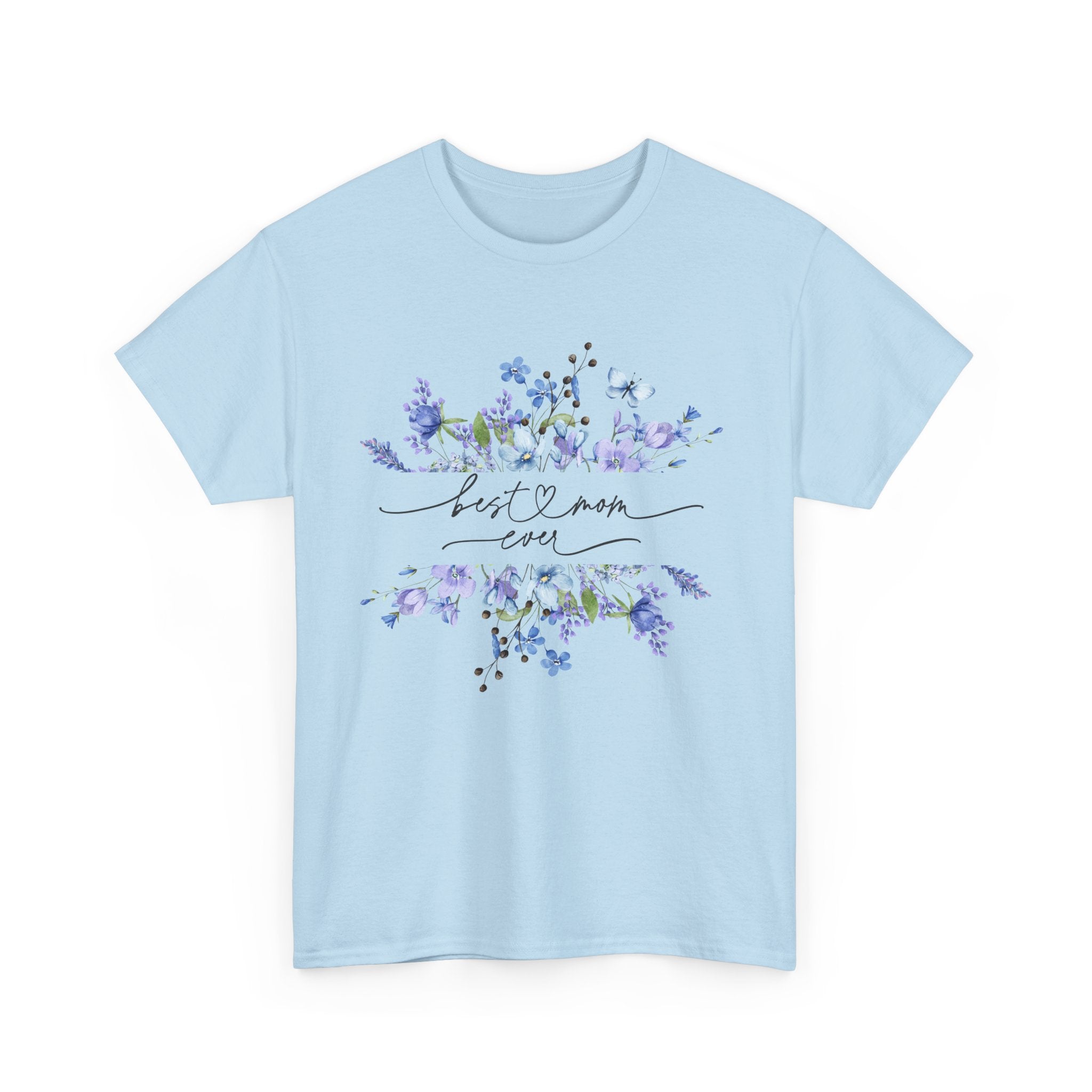 Blue floral Mama Colorful Unisex Heavy Cotton Tee