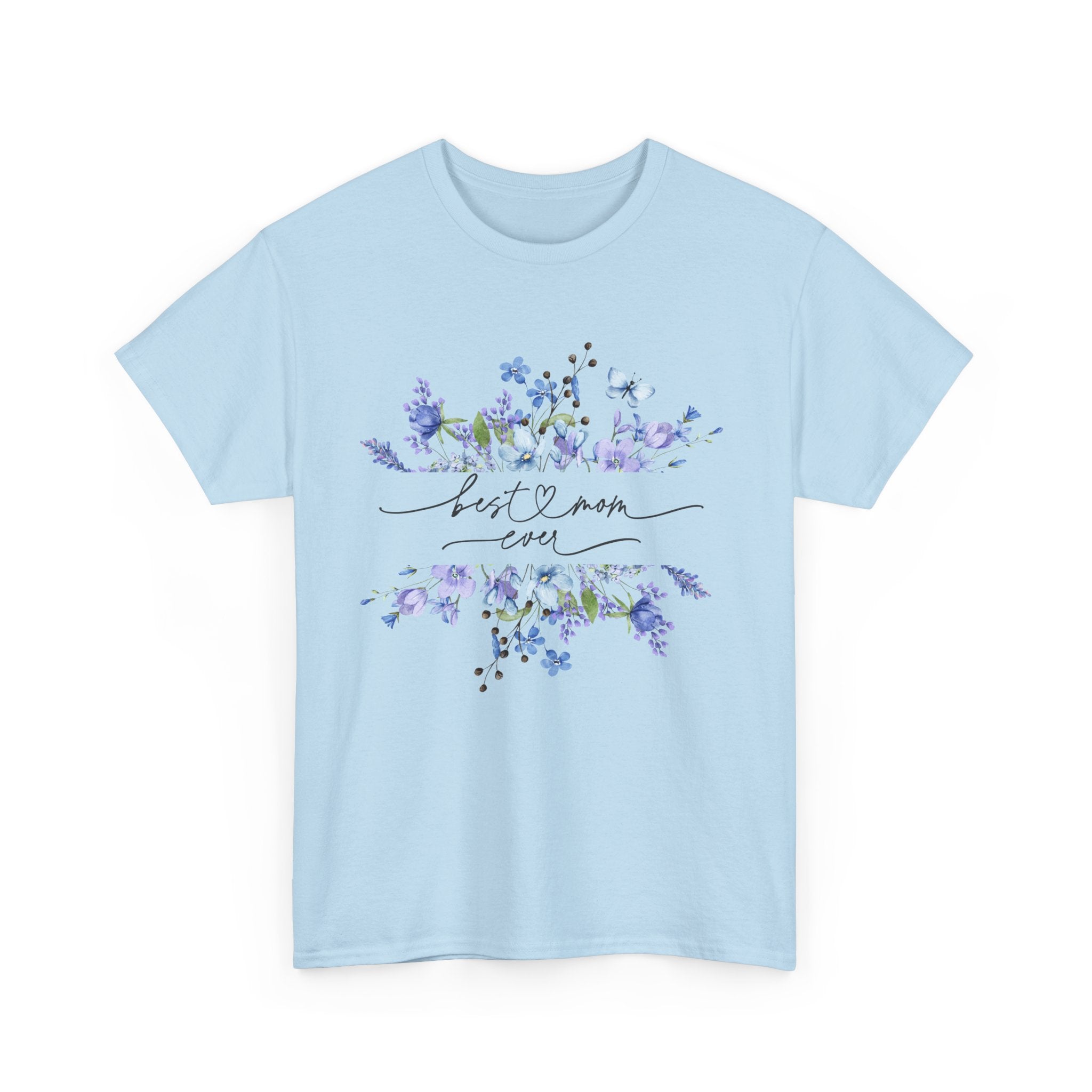 Blue floral Mama Colorful Unisex Heavy Cotton Tee - Spruced Roost