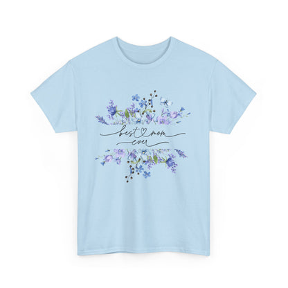 Blue floral Mama Colorful Unisex Heavy Cotton Tee