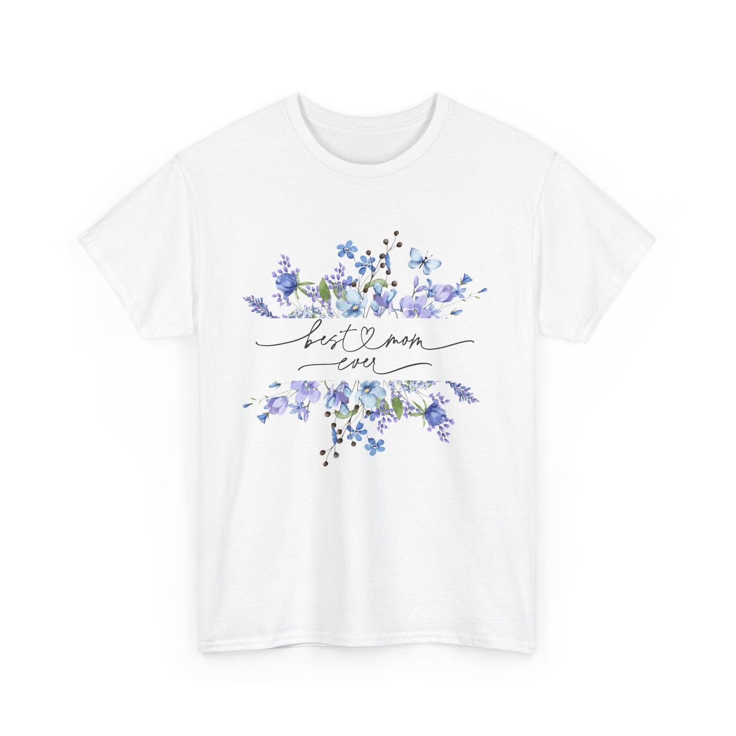 Blue floral Mama Colorful Unisex Heavy Cotton Tee