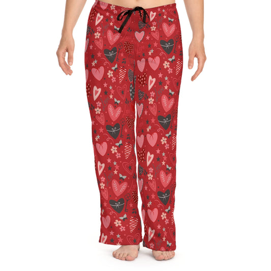 Base of Hearts Women's Pajama Pants (AOP) - Red