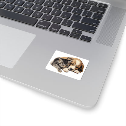 Puppy and Kitty Cuddles - Kiss-Cut Stickers