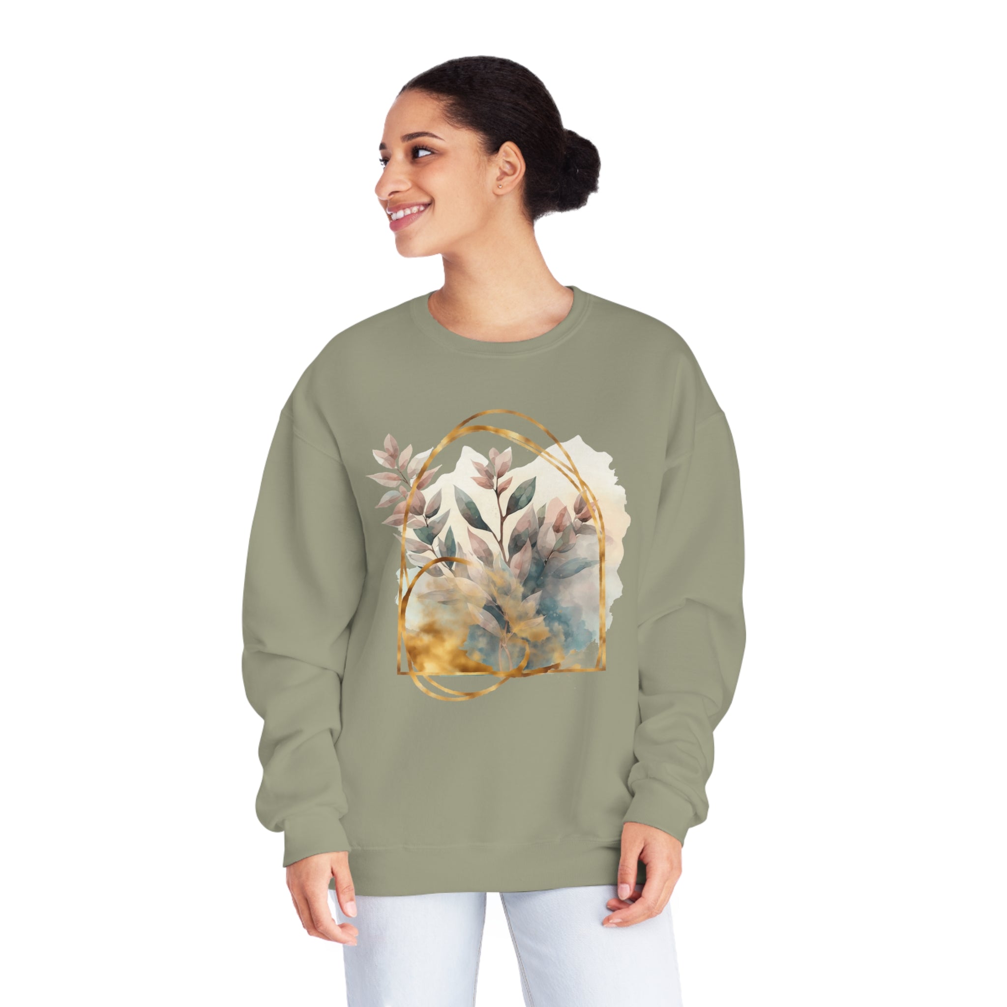 Flora Foliage Unisex NuBlend® Crewneck Sweatshirt - Spruced Roost