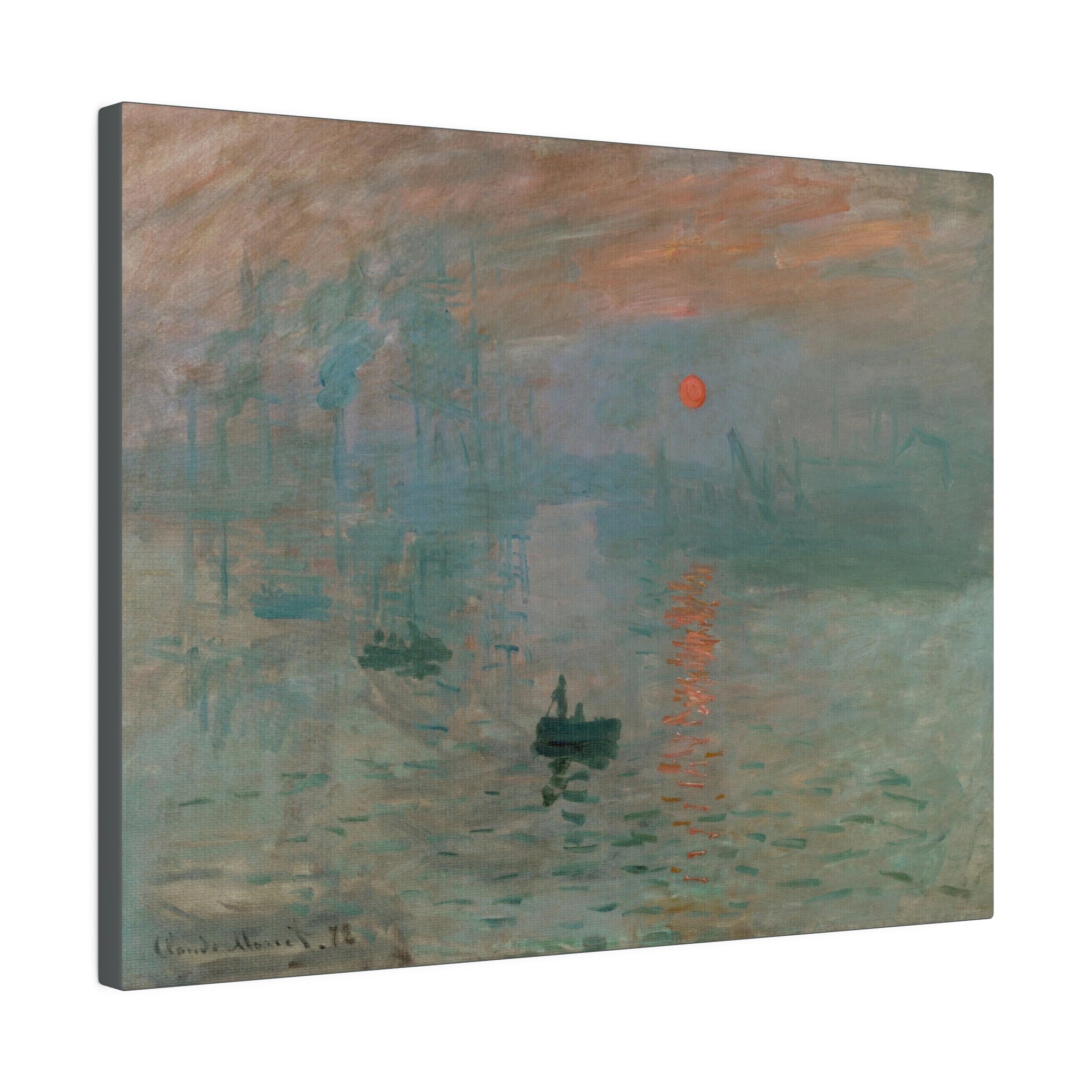 Impression Sunrise - Claude Monet - Matte Canvas, Stretched, 0.75" - Spruced Roost