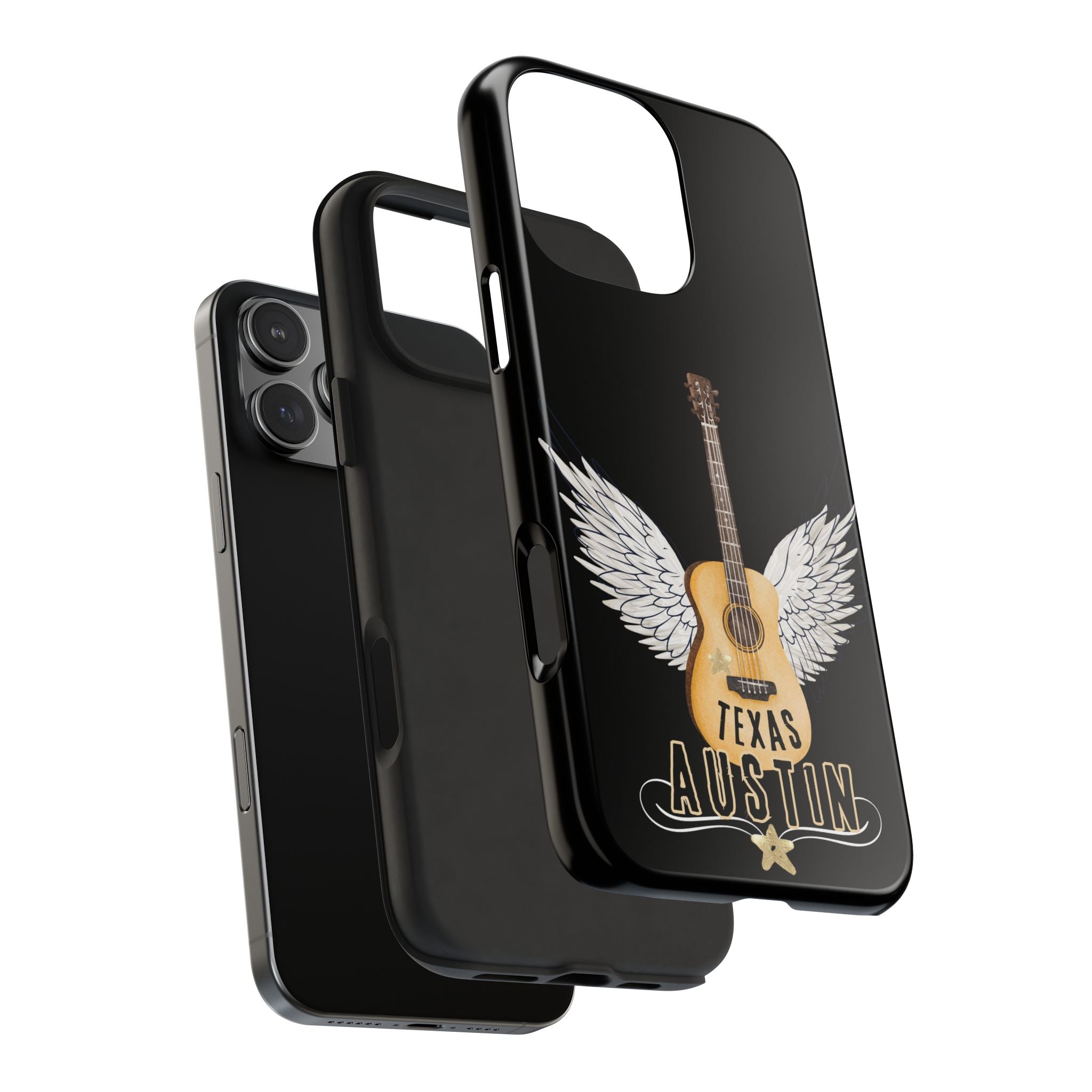 Austin, Texas Wings Guitar Tough Phone Case – iPhone 14, 15, 16