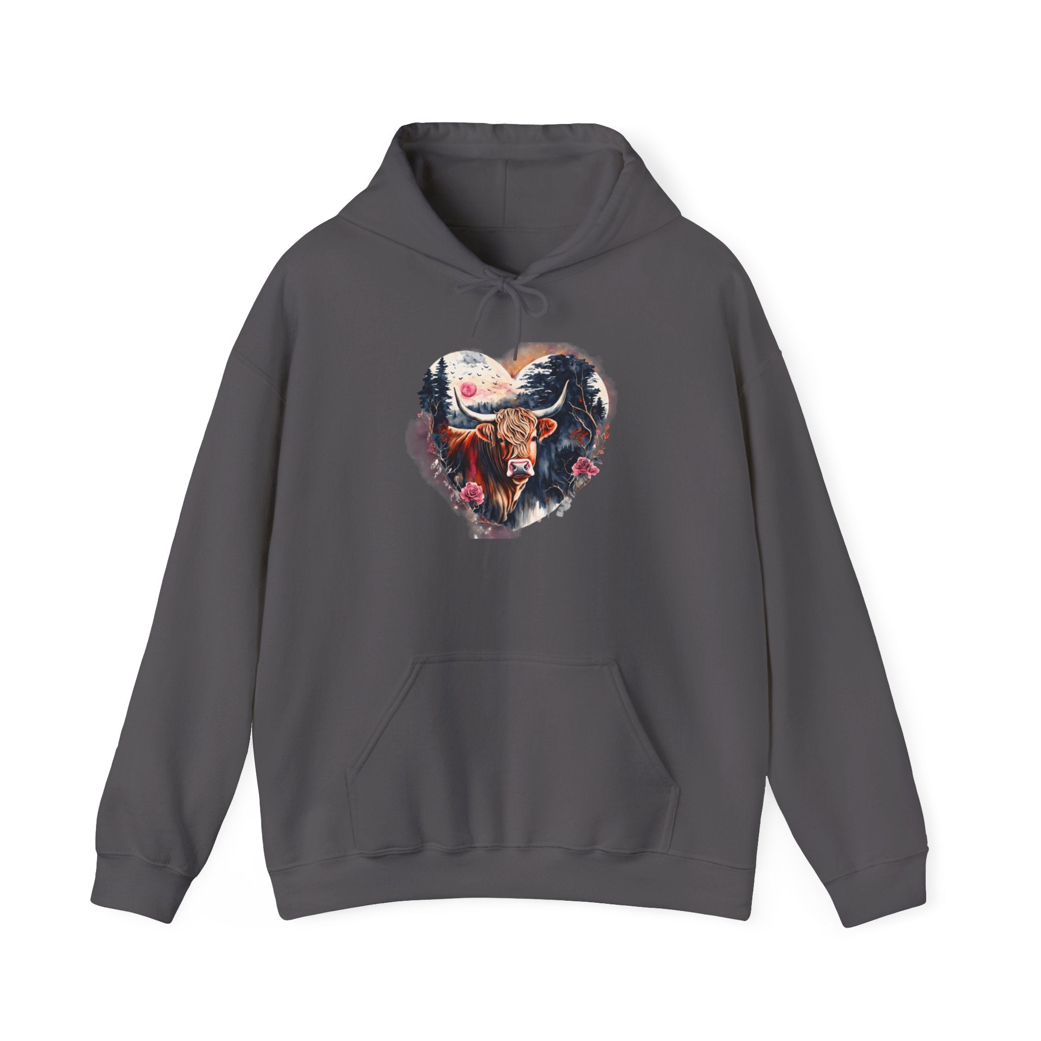 Love of Highland Heffer - Unisex Heavy Blend™ Hooded Sweatshirt - Spruced Roost