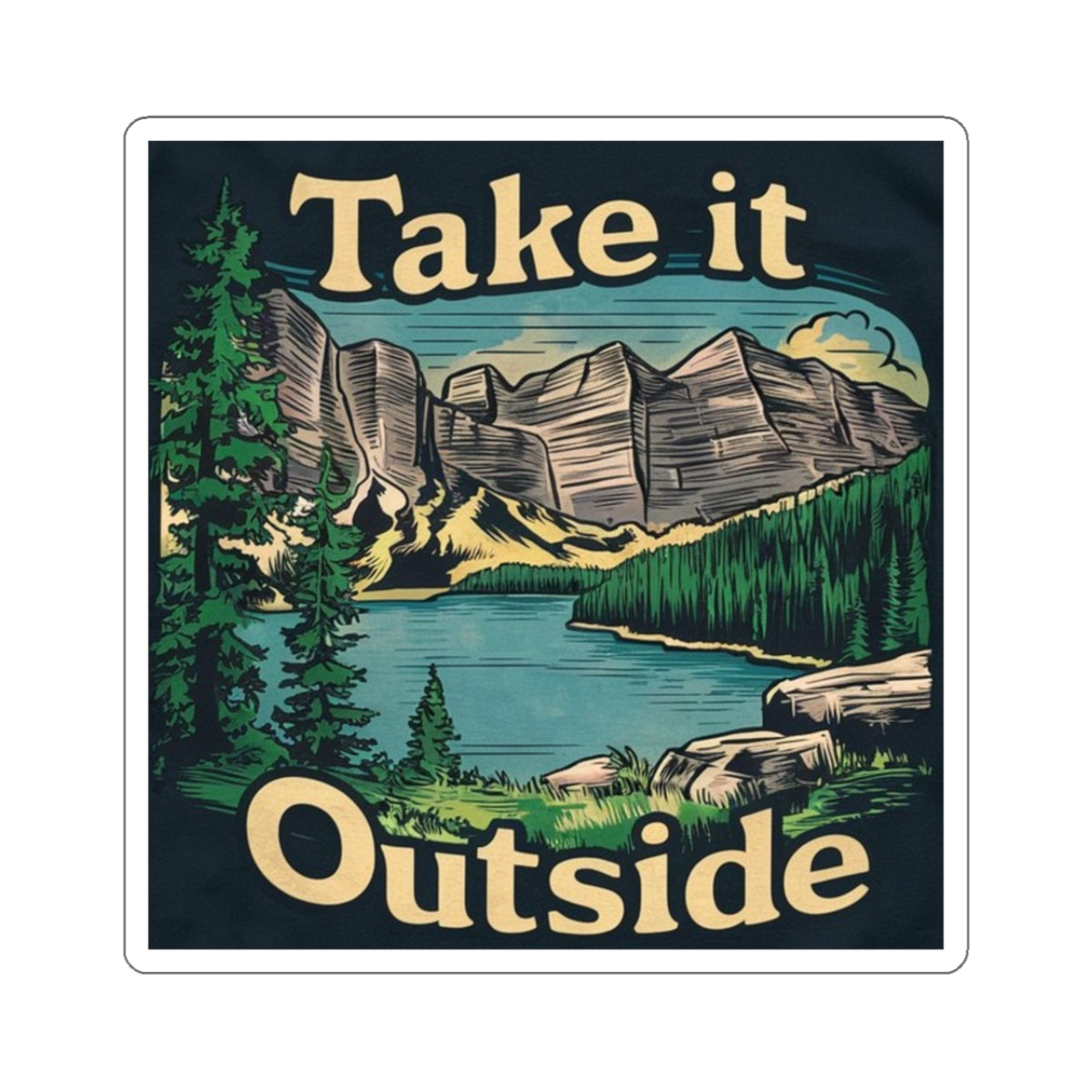 Take It Outside Outdoorsy Kiss-Cut Stickers