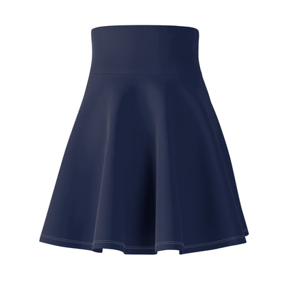 Up-Hearted Navy Blue Women's Skater Skirt (AOP)