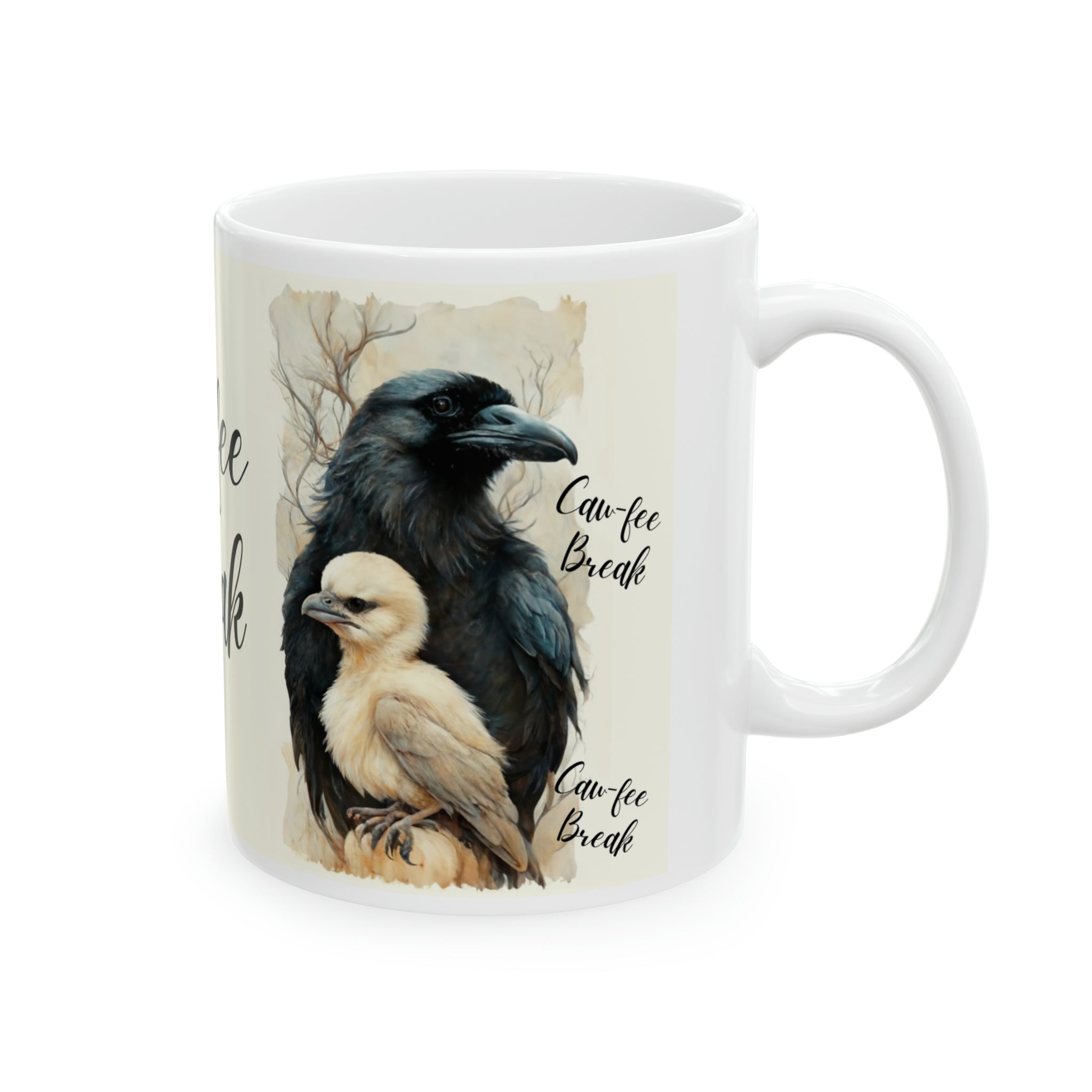 Caw-fee Break - Ceramic Mug, 11oz - Spruced Roost