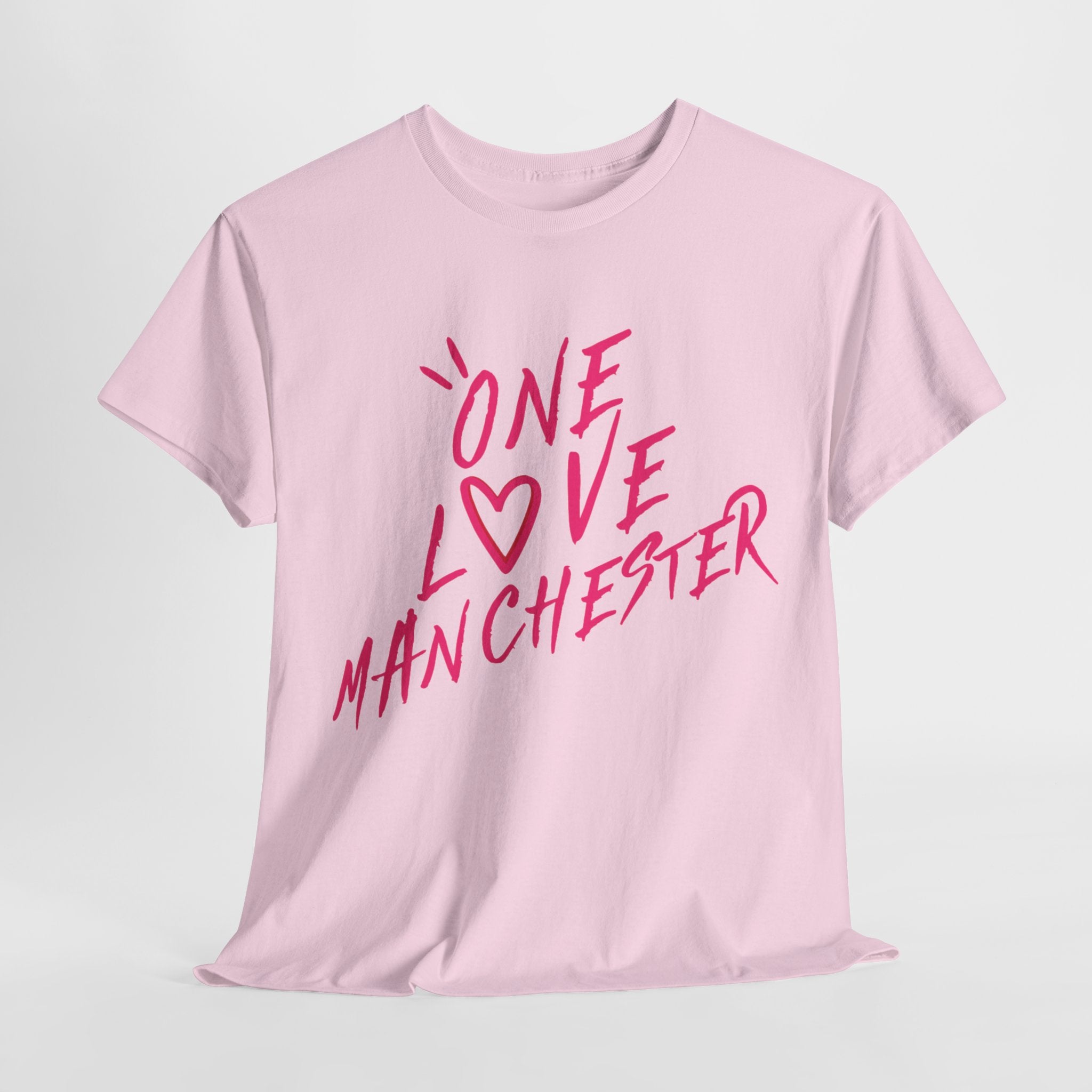 One Love Manchester Hot Pink - Unisex Heavy Cotton Tee - Spruced Roost